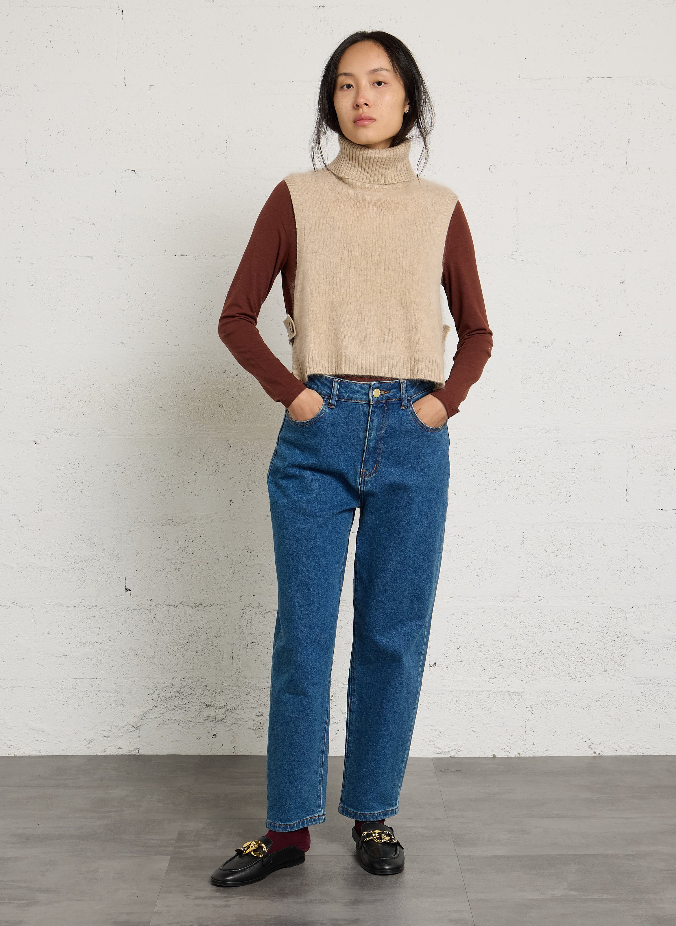 Pull droit en laine reine MAISON 123 Gris
