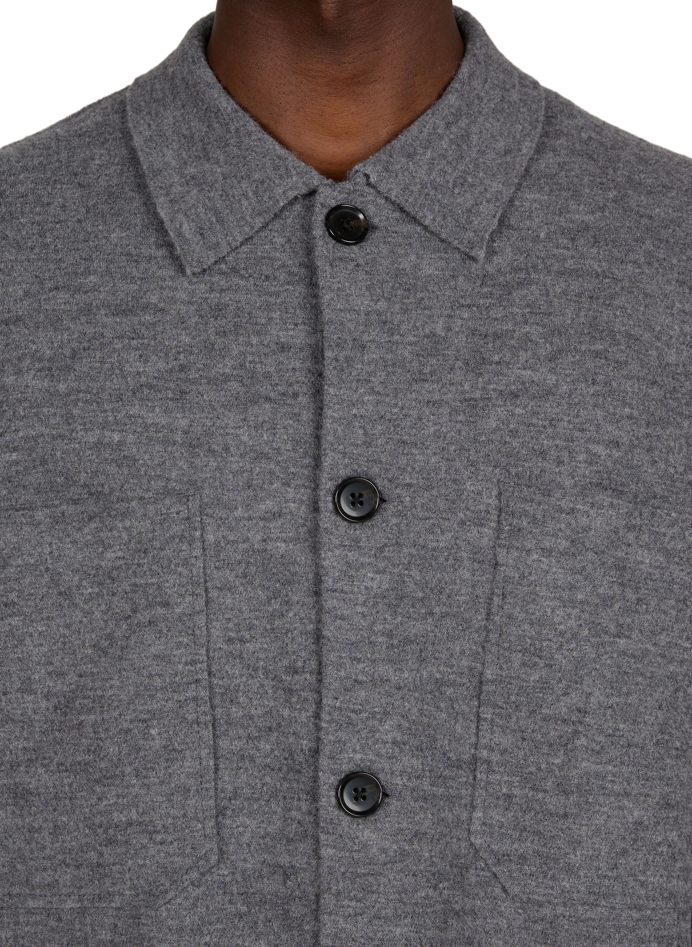 Straight merino wool overshirt NN.07 Grey
