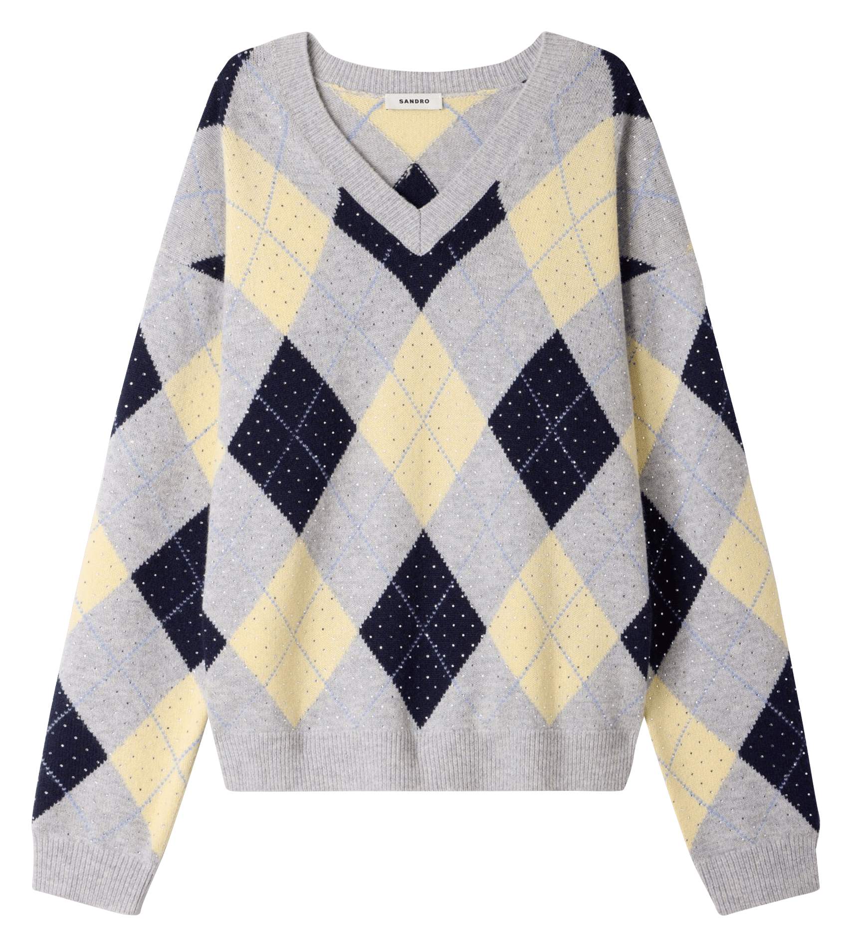 Pull oversize en laine SANDRO Gris