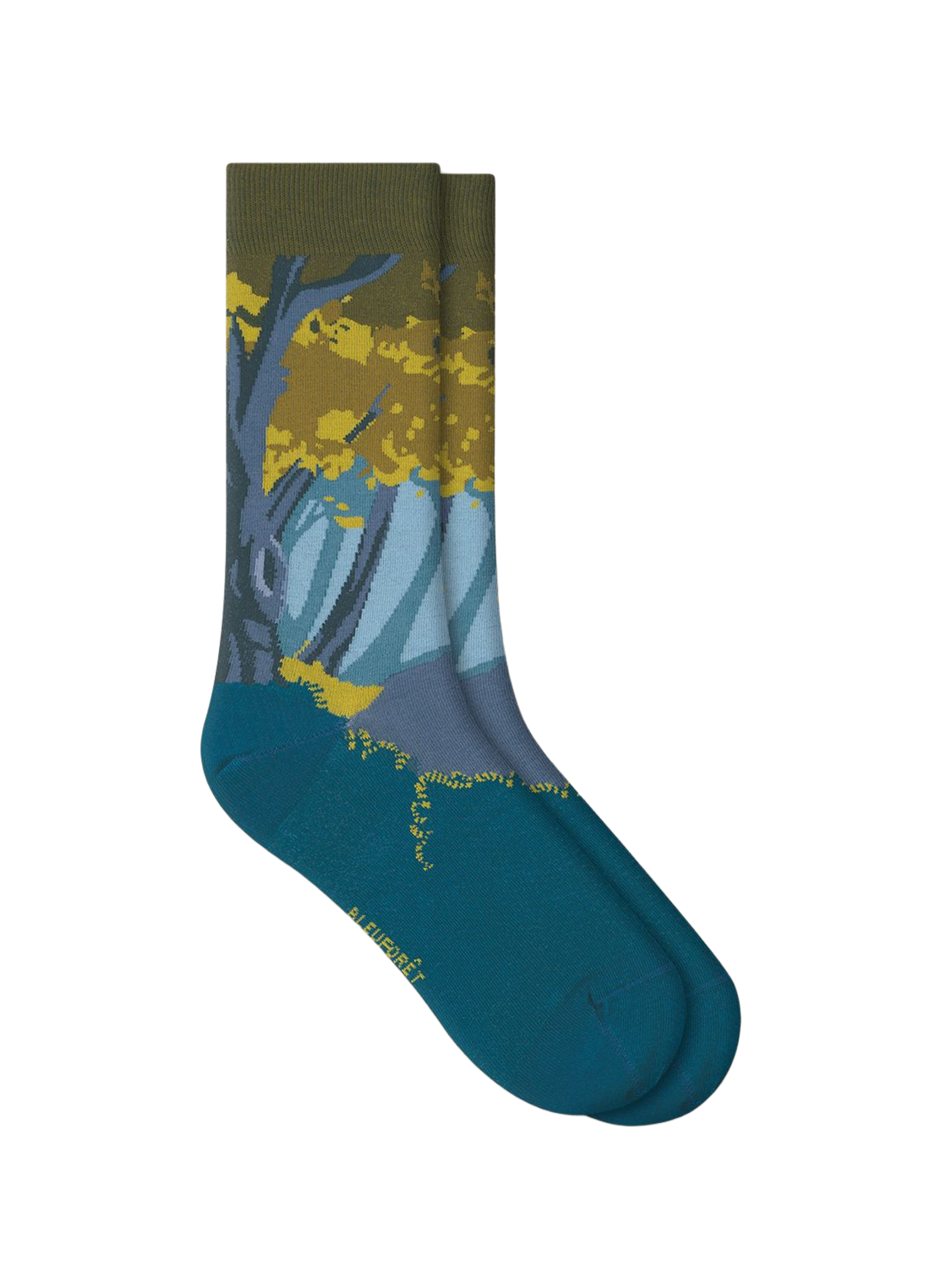 Jacquard-pattern cotton-blend socks BLEUFORÊT Khaki