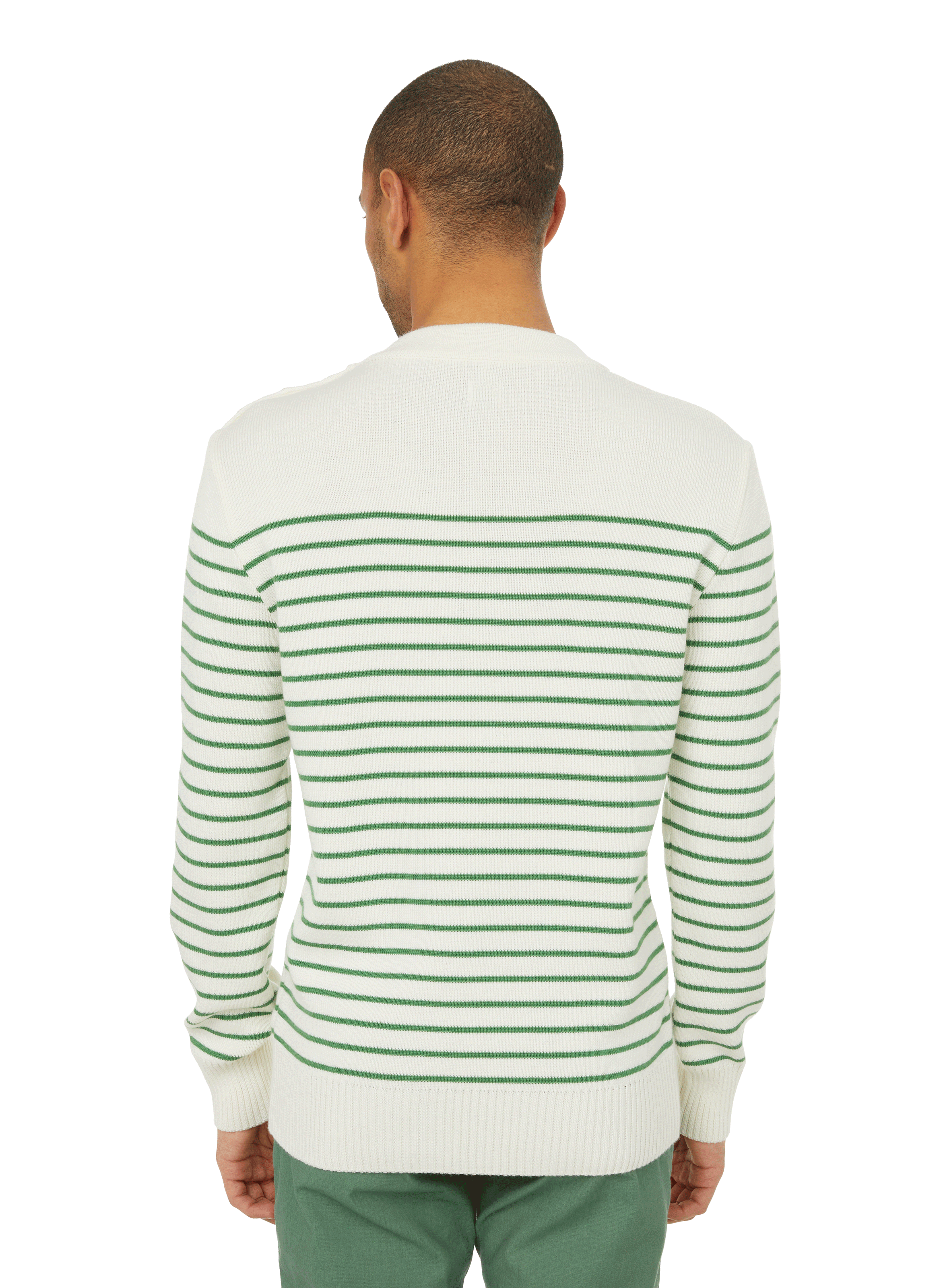 Pull marinière en laine mérinos mélangée AU PRINTEMPS PARIS Vert