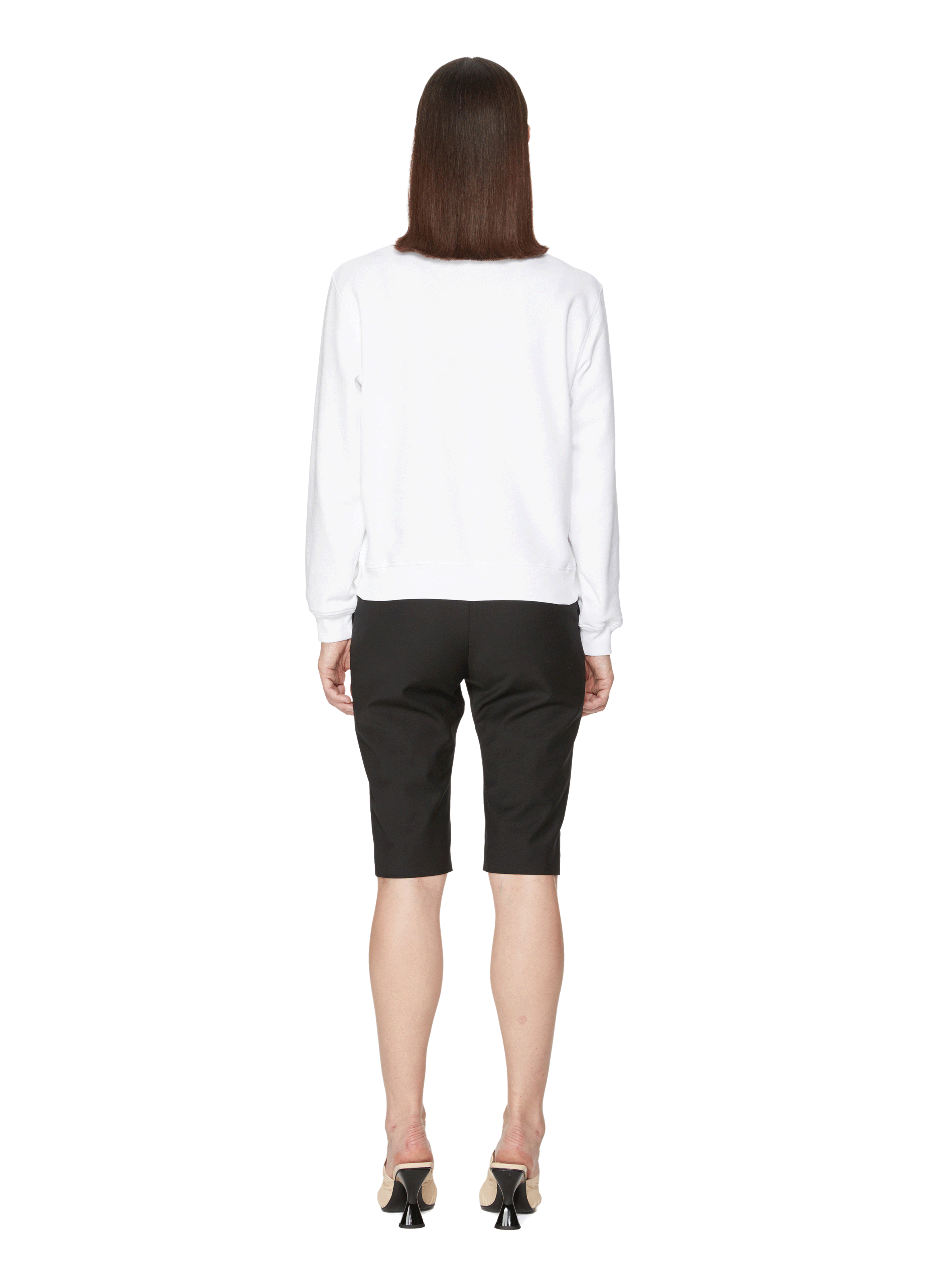 Cotton ?Double Question Mark? print Sweatshirt  MOSCHINO White