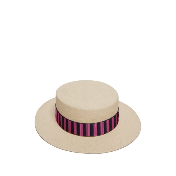 Chapeau canotier en paille naturelle KIKI