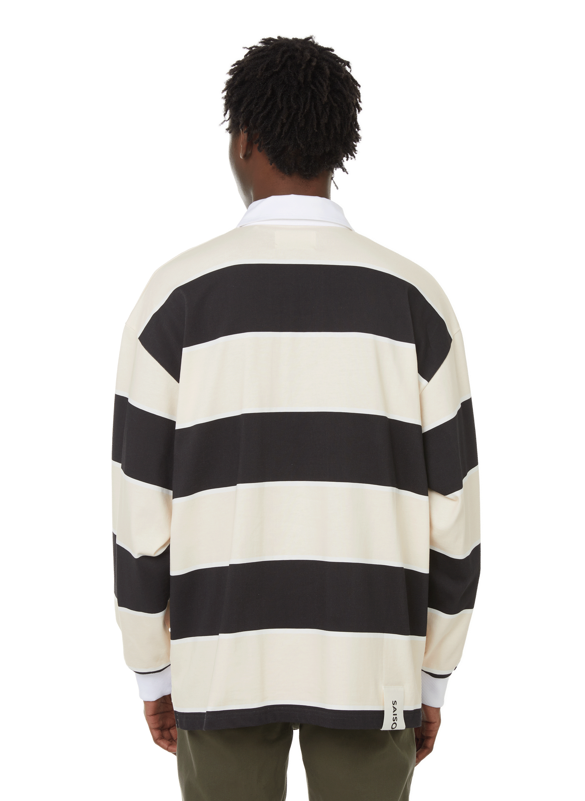 Striped cotton polo shirt SAISON 1865 Black