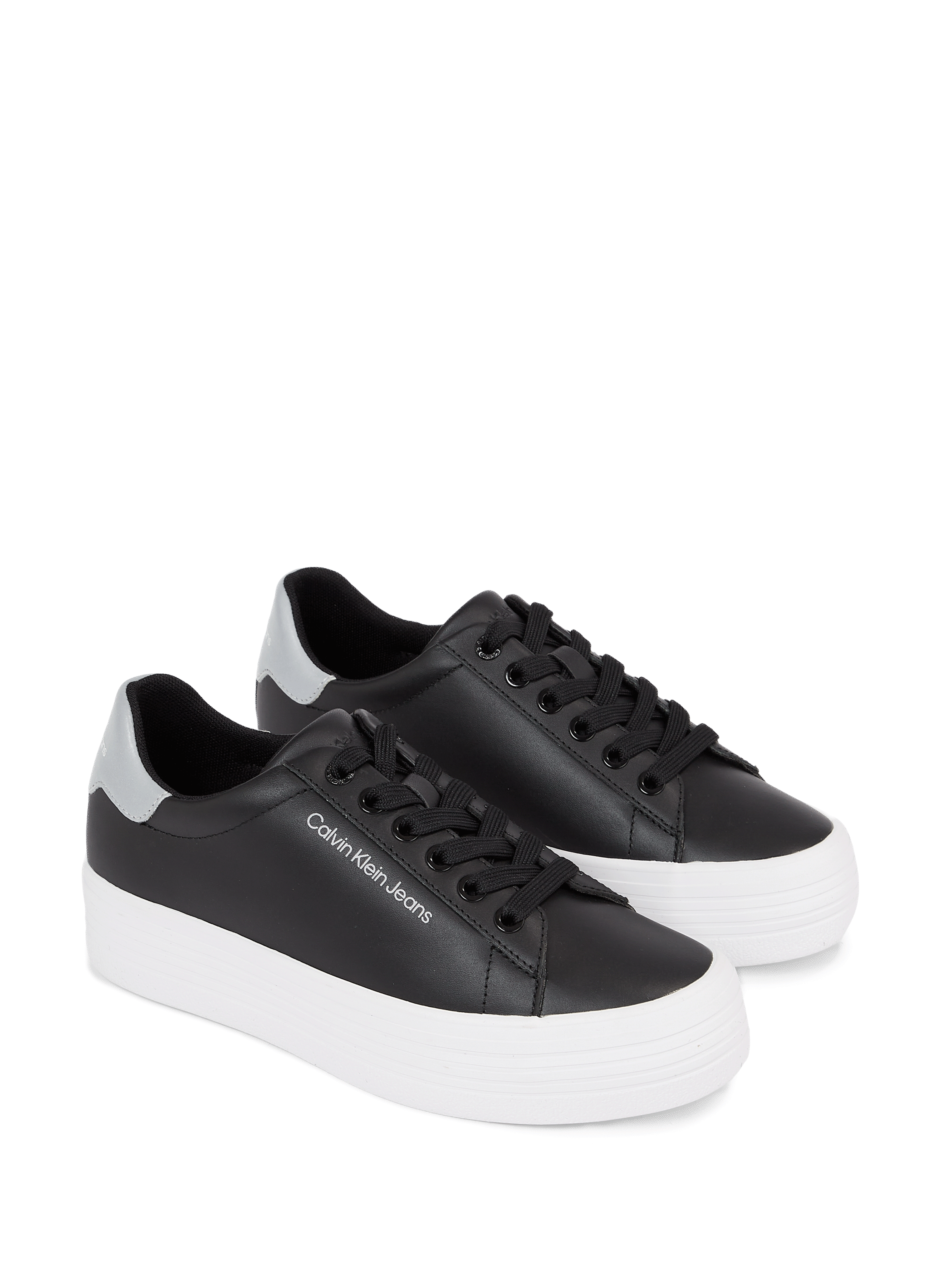 Baskets basses compensées en cuir