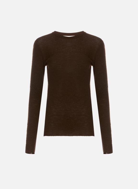 Pull fin Qola col rond en laine vierge Marron by SAISON 1865 SAISON 1865 Pull fin Qola col rond en laine vierge Marron