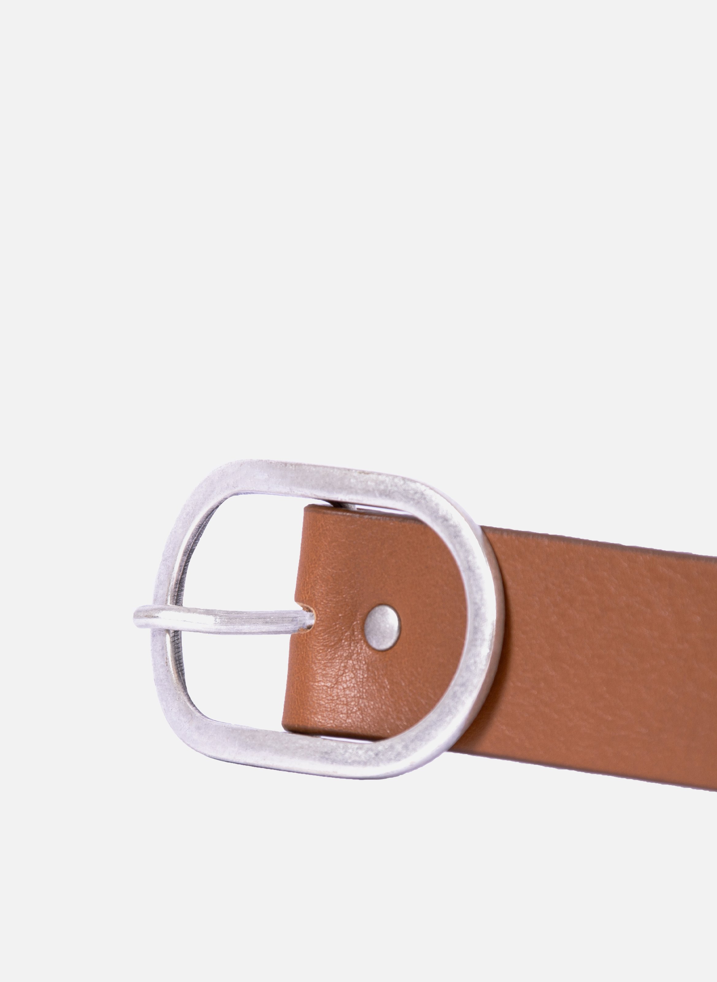 Ceinture large cuir clouté JULES & JENN Marron