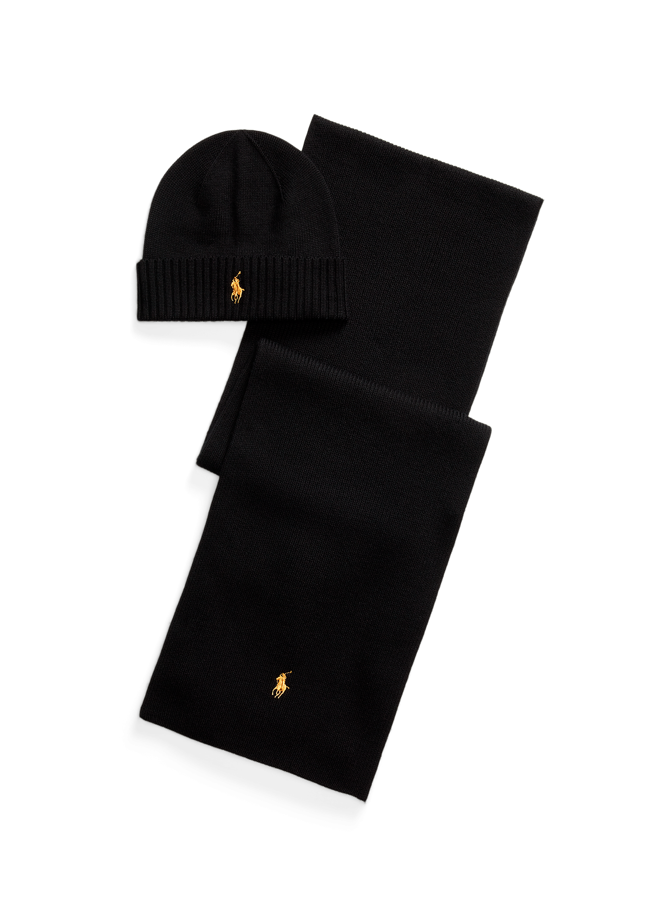 Wool scarf and beanie POLO RALPH LAUREN Black