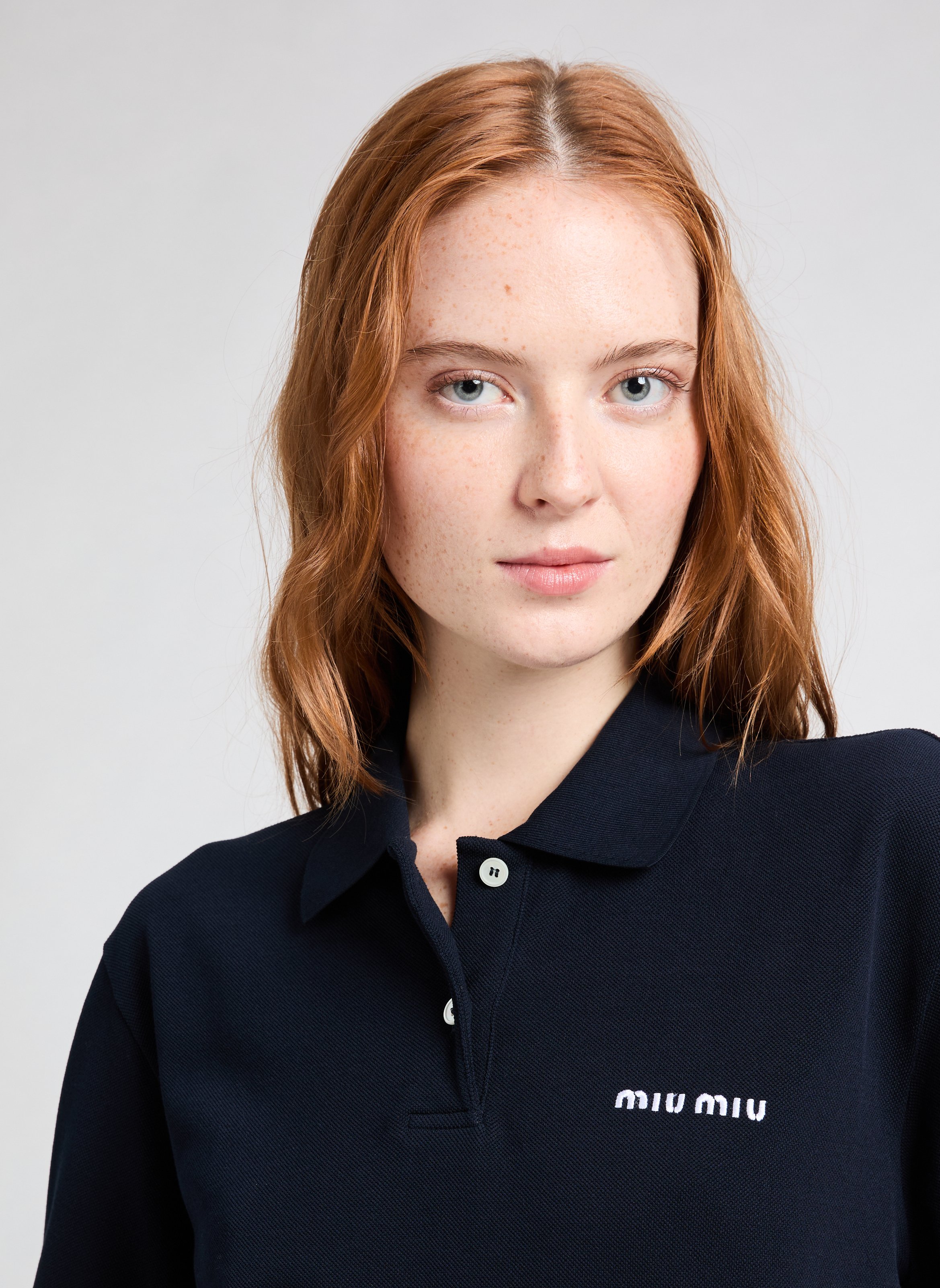  Cotton polo shirt  MIU MIU Blue