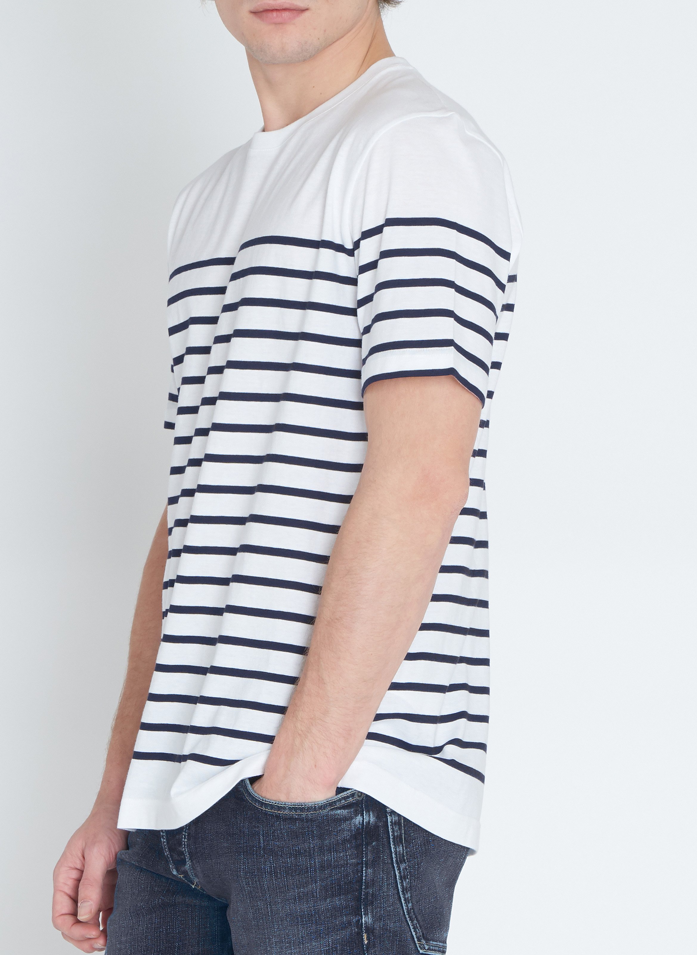 Tee-shirt col rond regular-fit en coton ARMOR-LUX Blanc