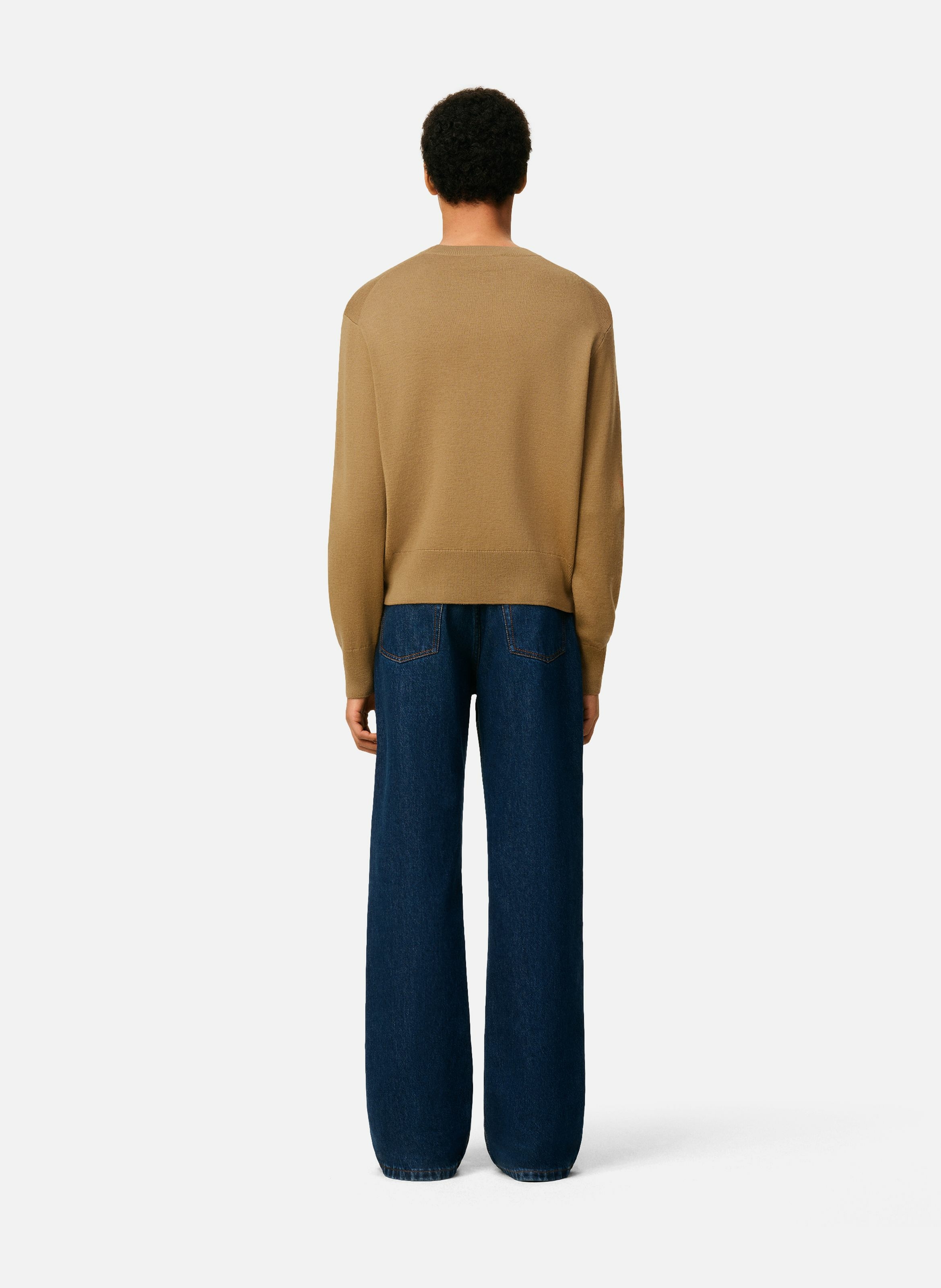 Pull col rond ami de coeur en laine AMI PARIS Marron