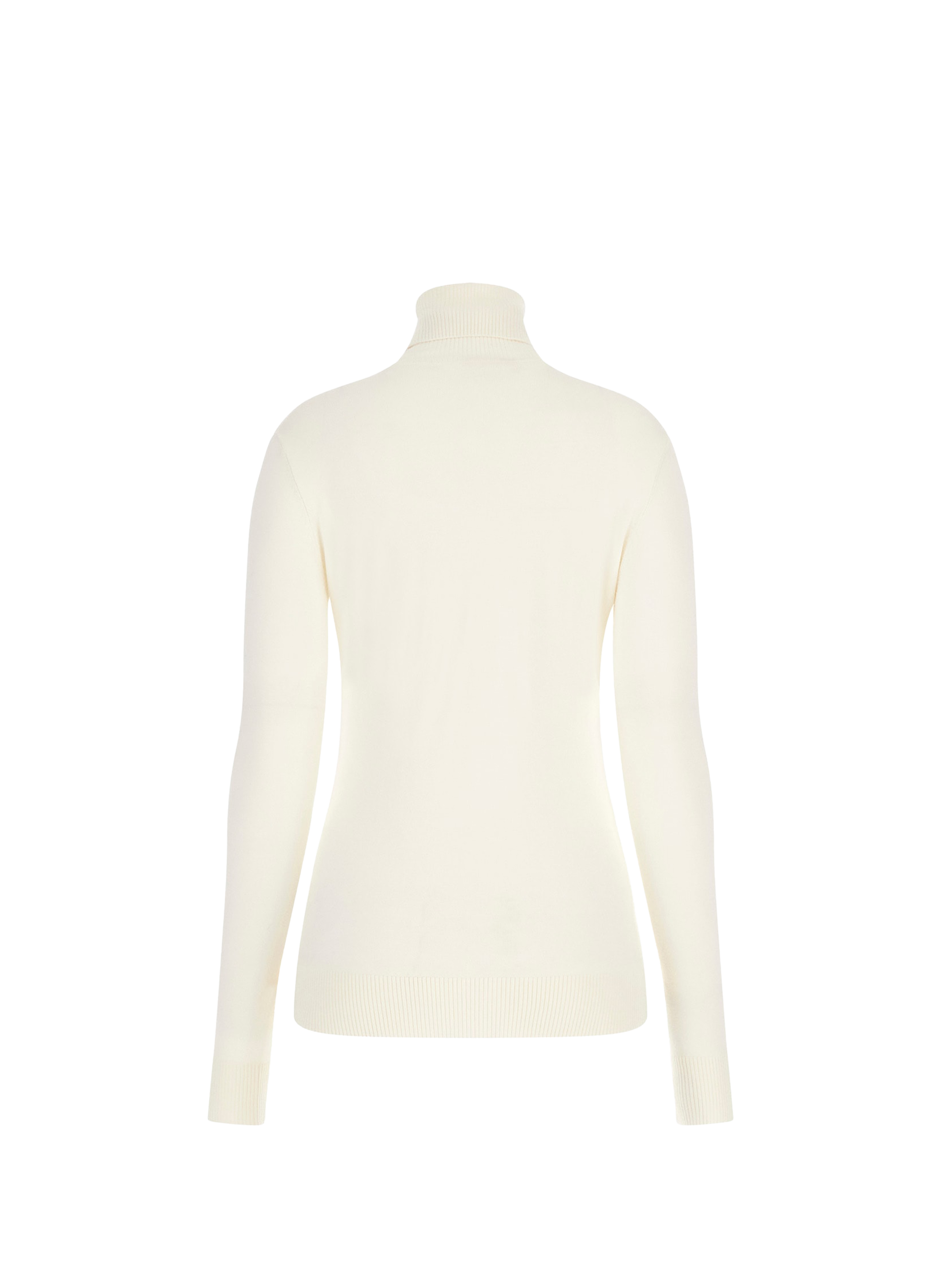 Embroidered turtleneck sweater Beige
