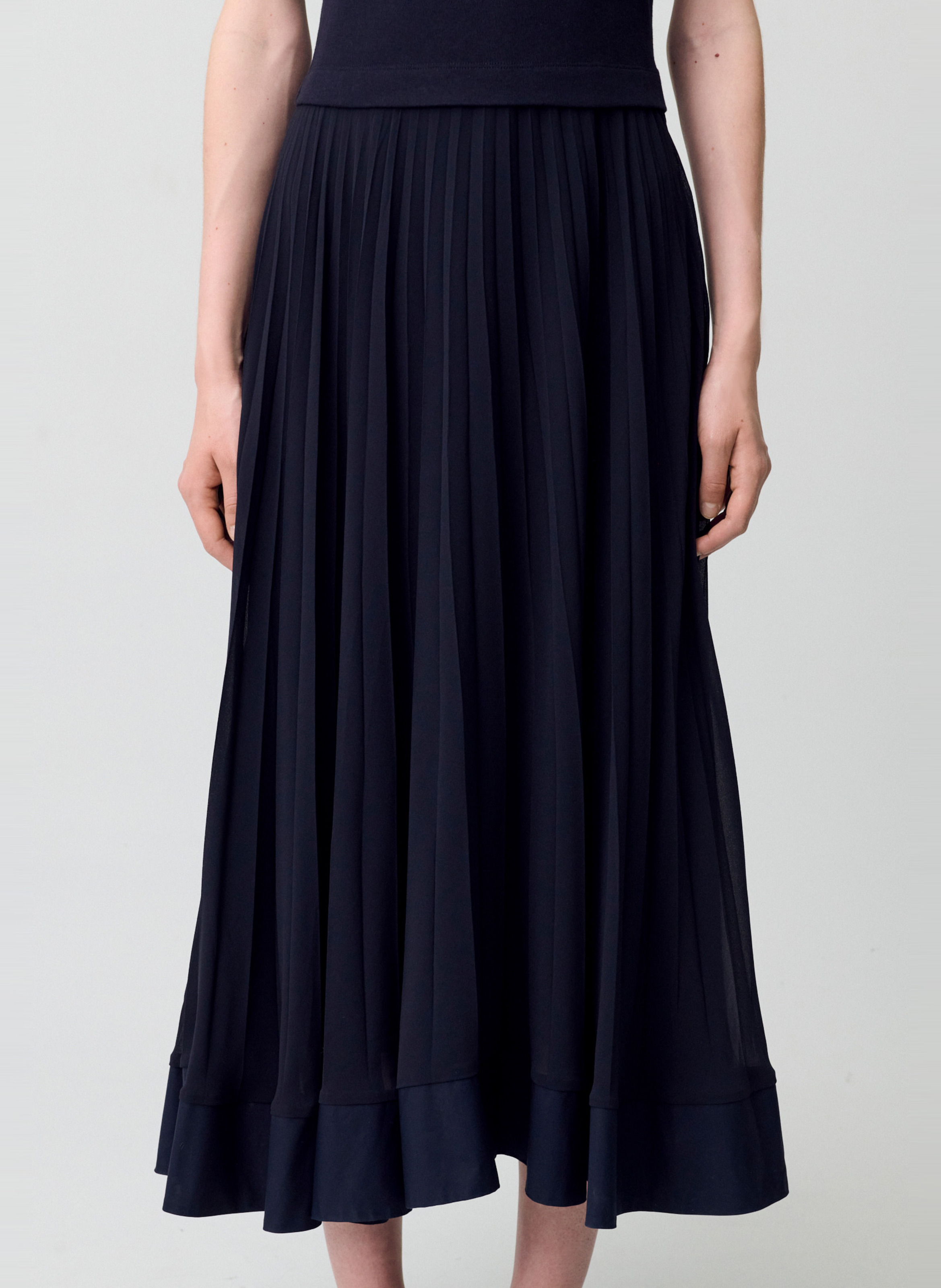 Robe longue plissée Bleu