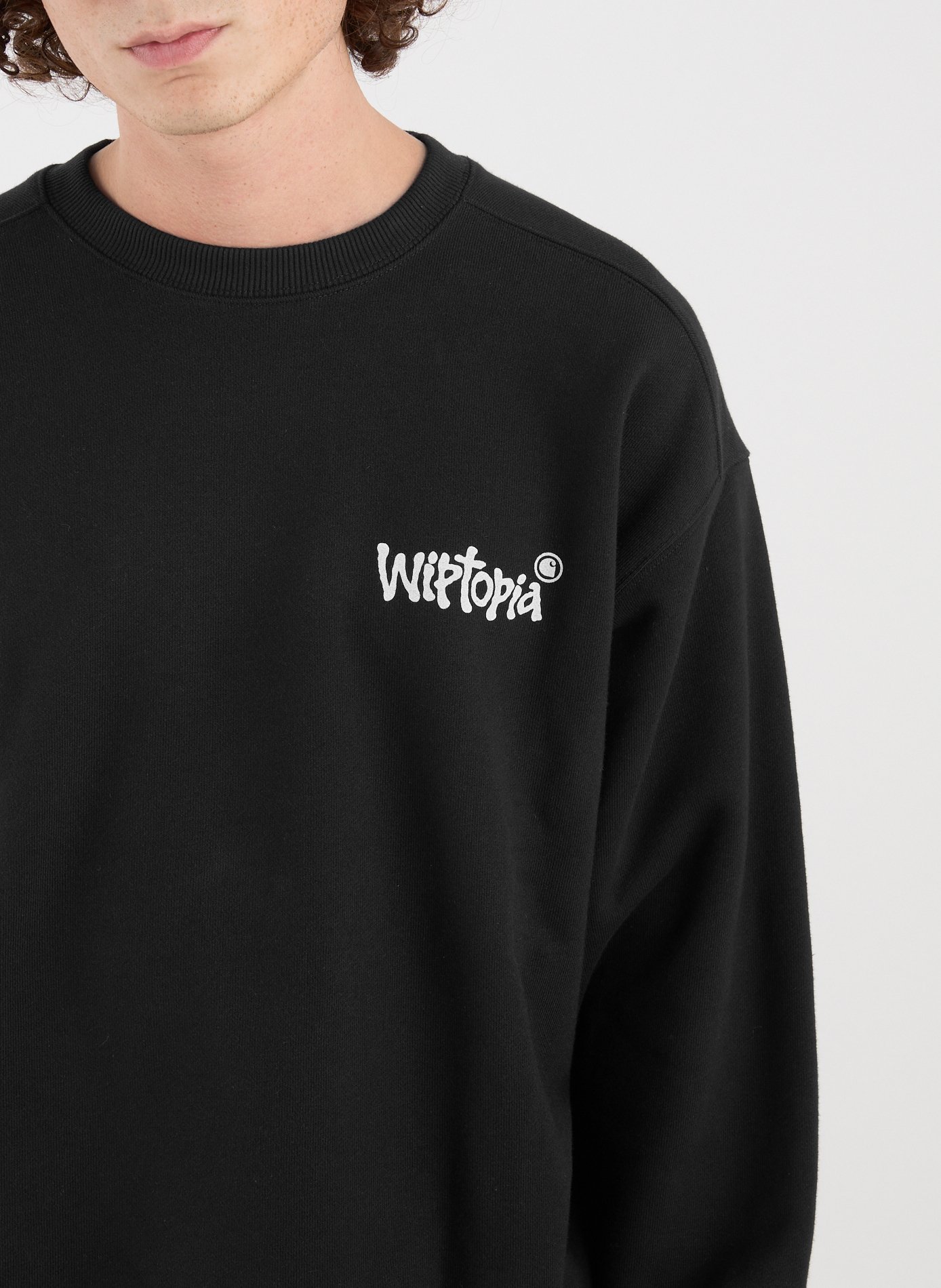 Oversized cotton screen-printed sweatshirt CARHARTT WIP Black