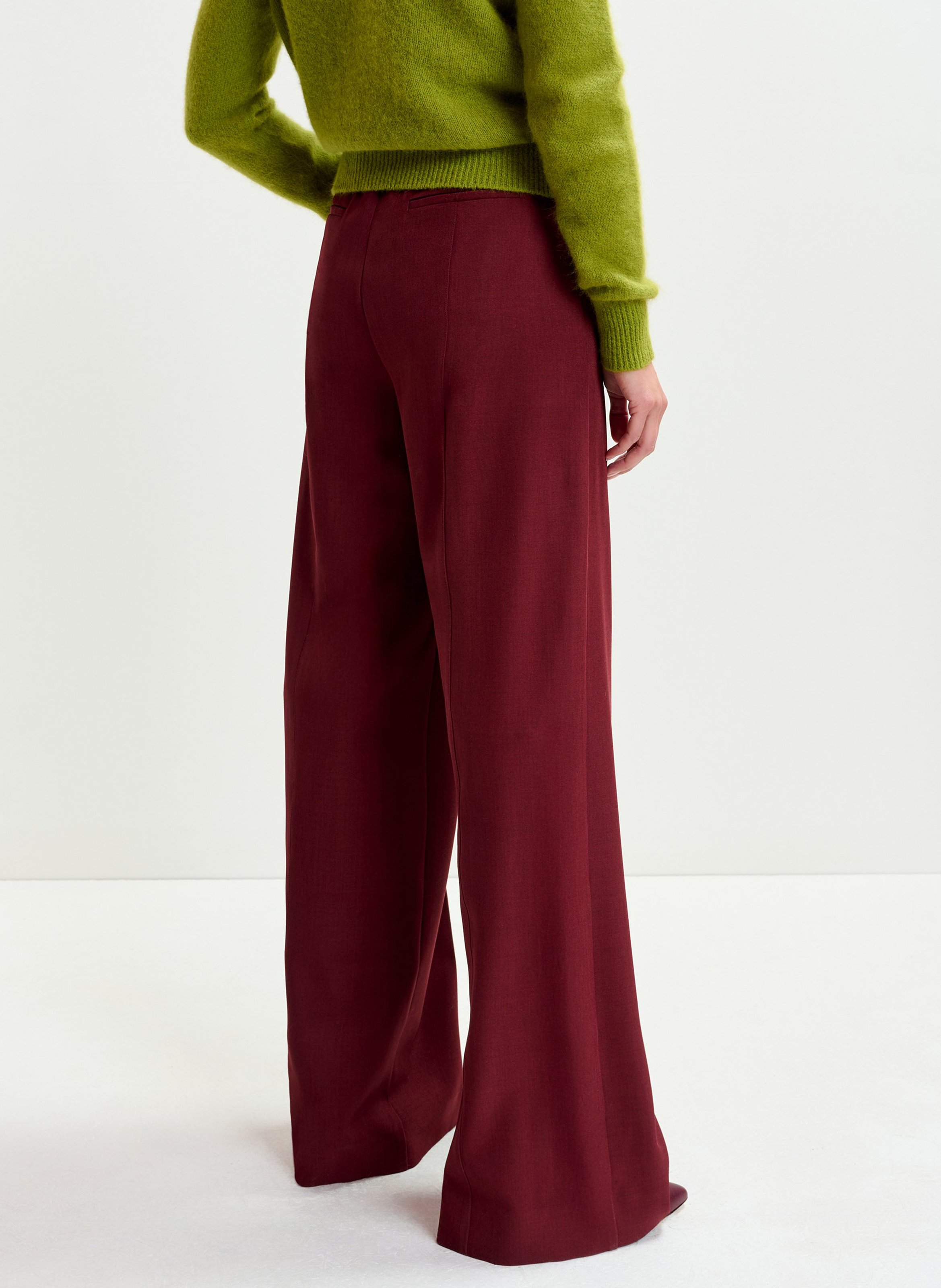 Pantalon tailleur taille haute uni izi ESSENTIEL ANTWERP Rouge
