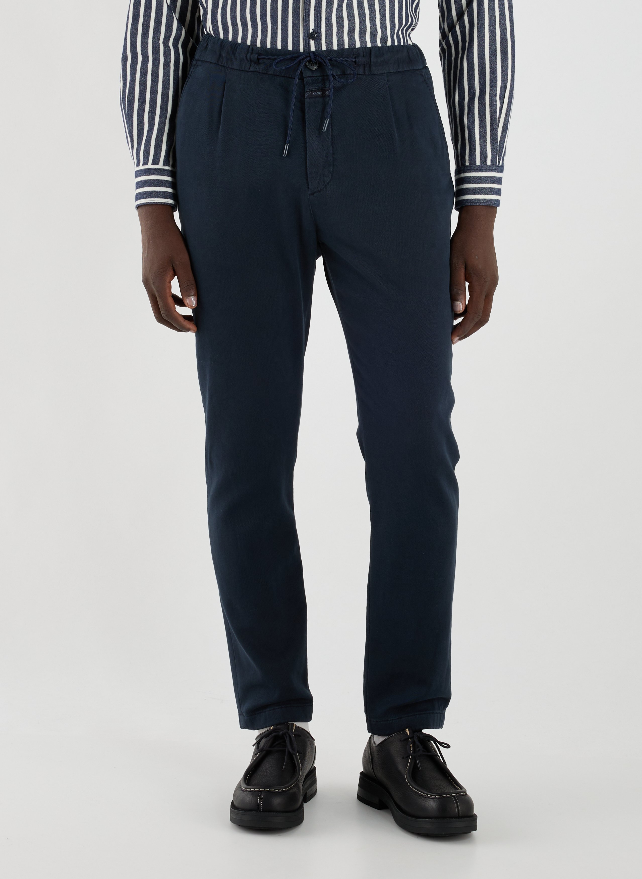 CLOSED Pantalon droit en coton mélangé Bleu