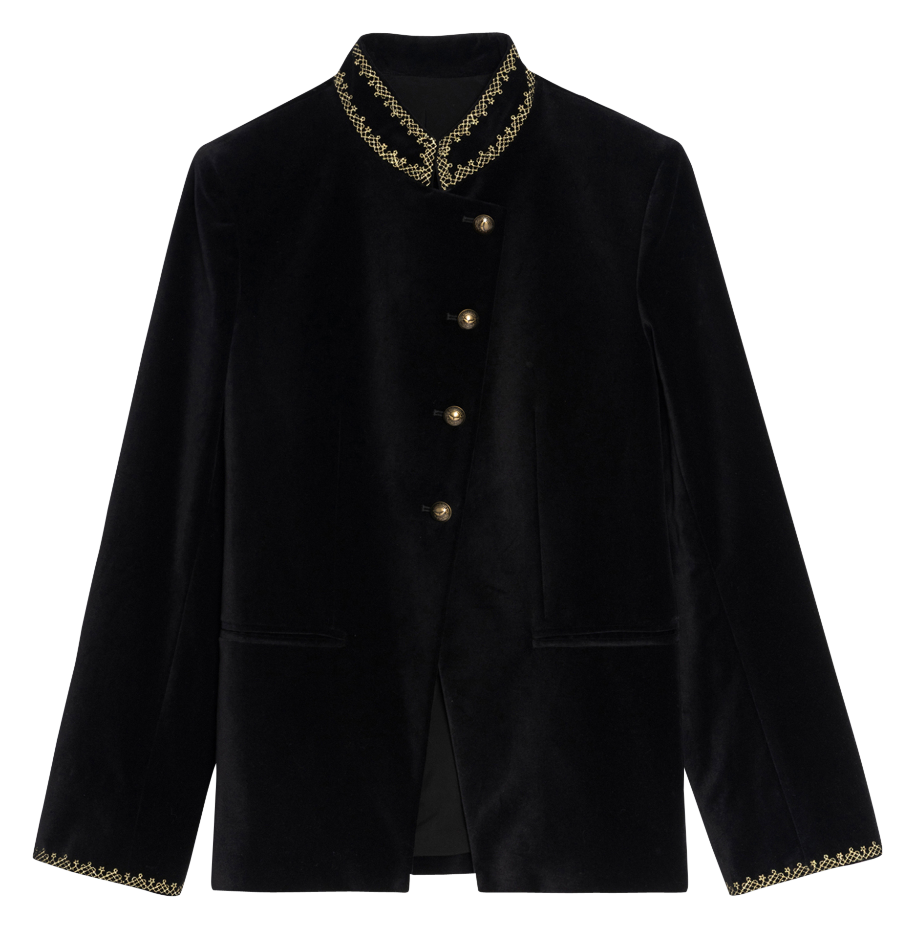 Blazer droit col officier en coton verysa ZADIG&VOLTAIRE Noir