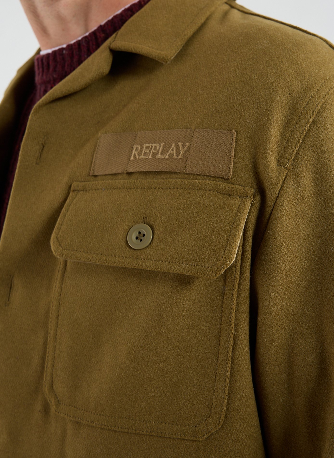 Surchemise en laine mélangée  REPLAY Vert