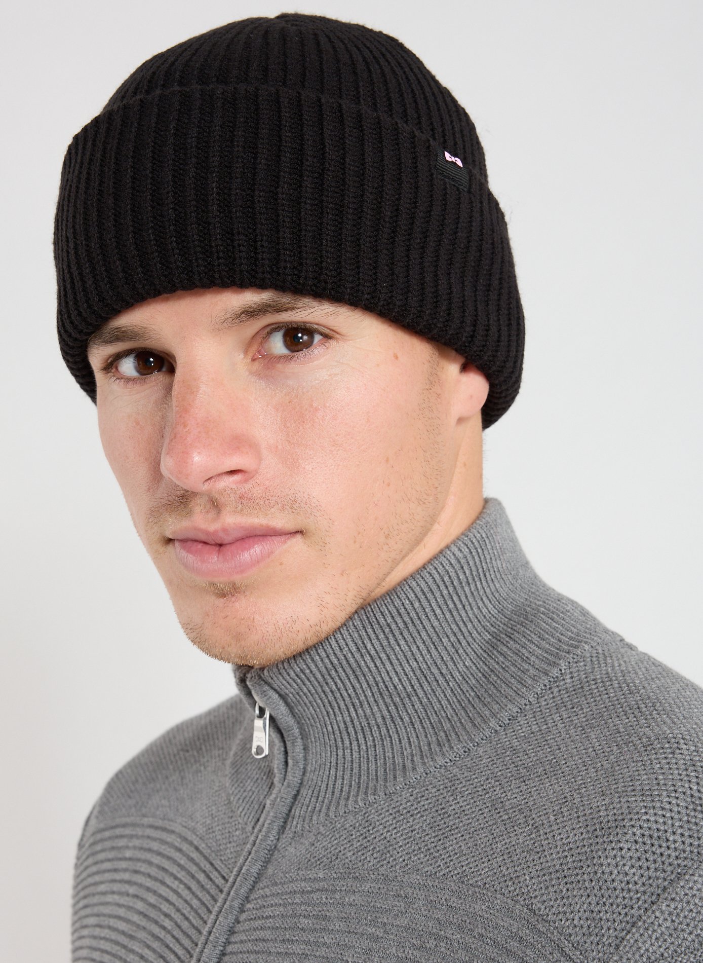 Cotton-blend beanie EDEN PARK Black