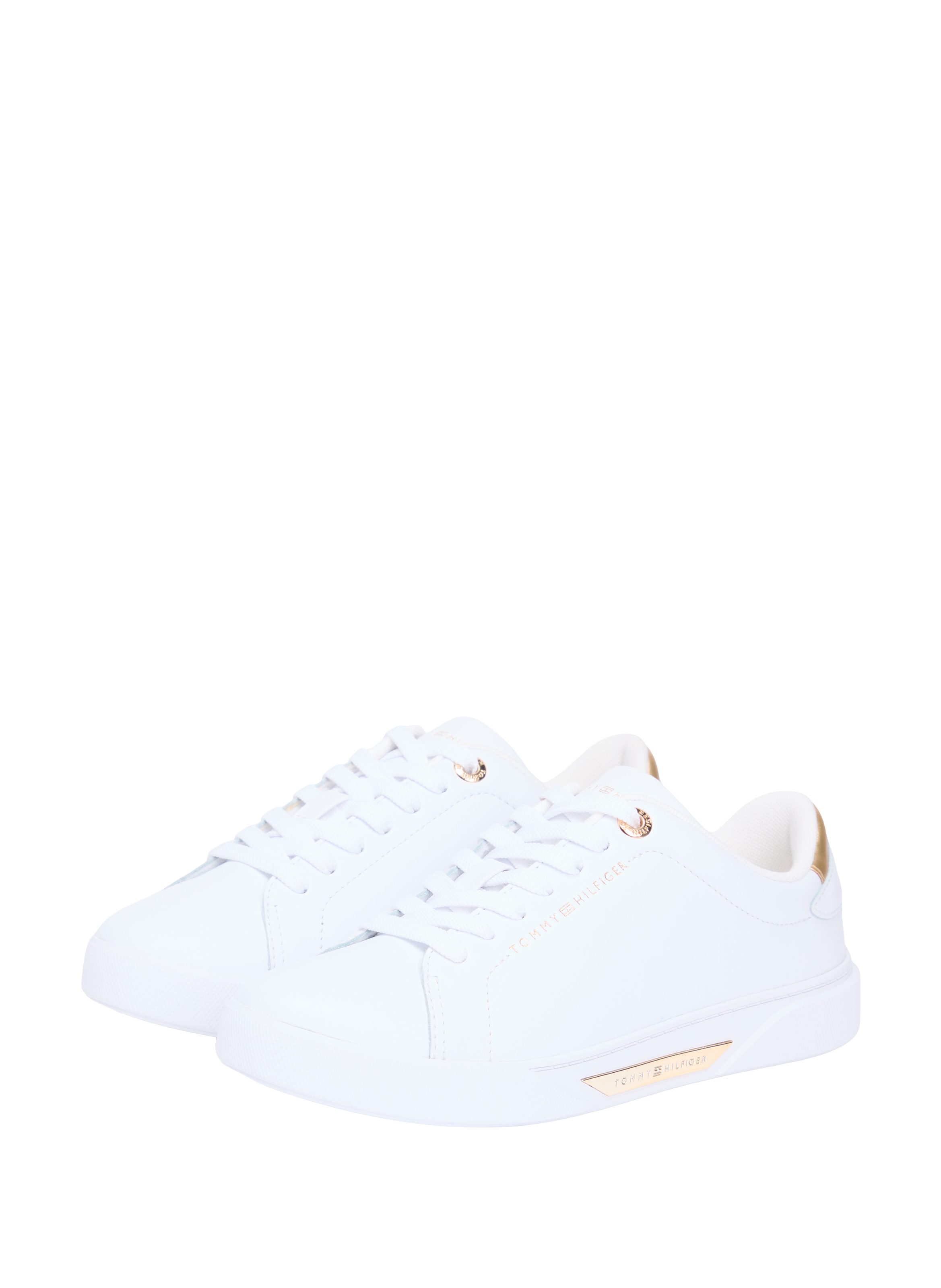 Baskets basses à lacet en cuir TOMMY HILFIGER Blanc