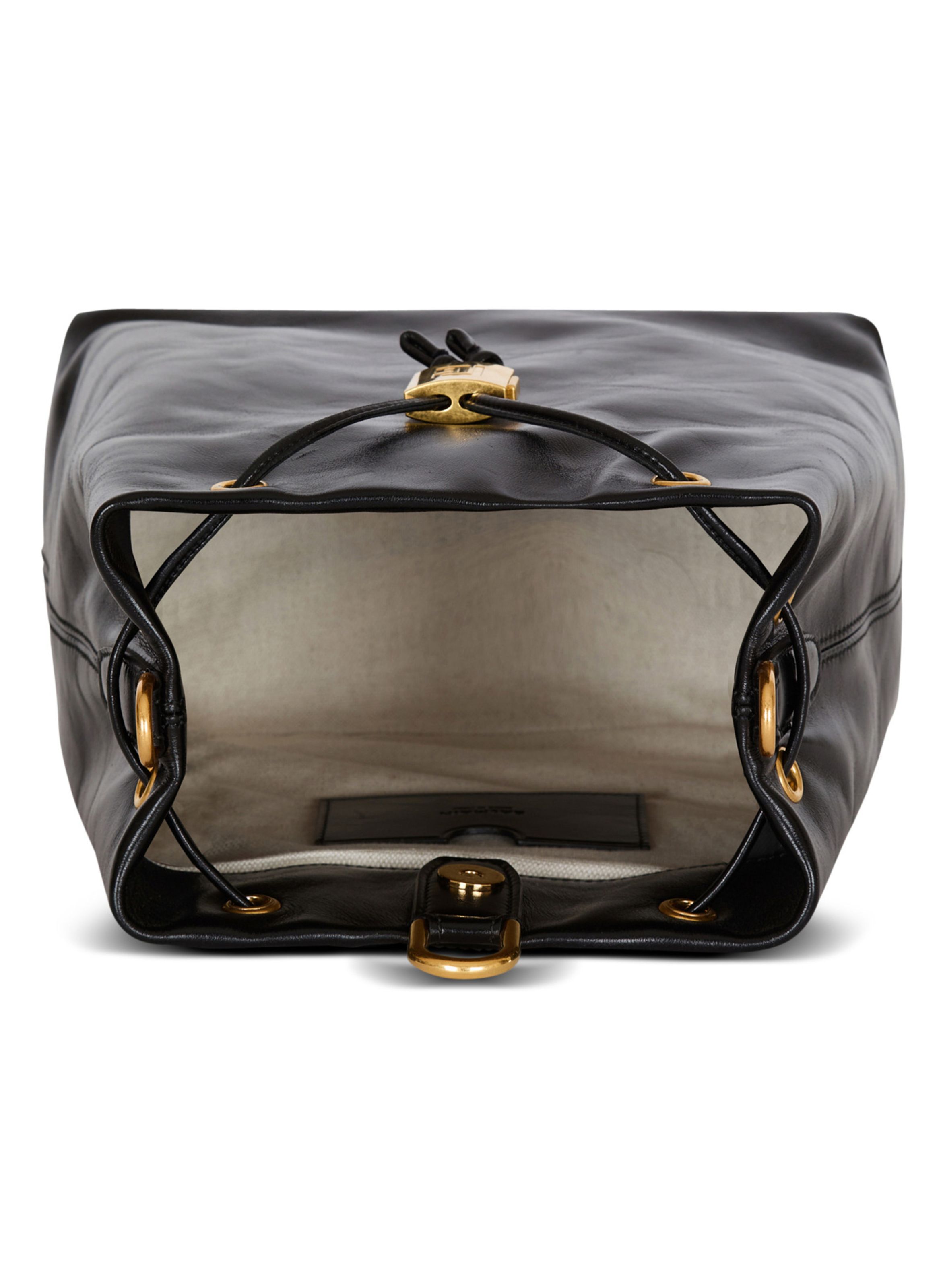 Sac à dos pulse en cuir de veau BALMAIN Noir