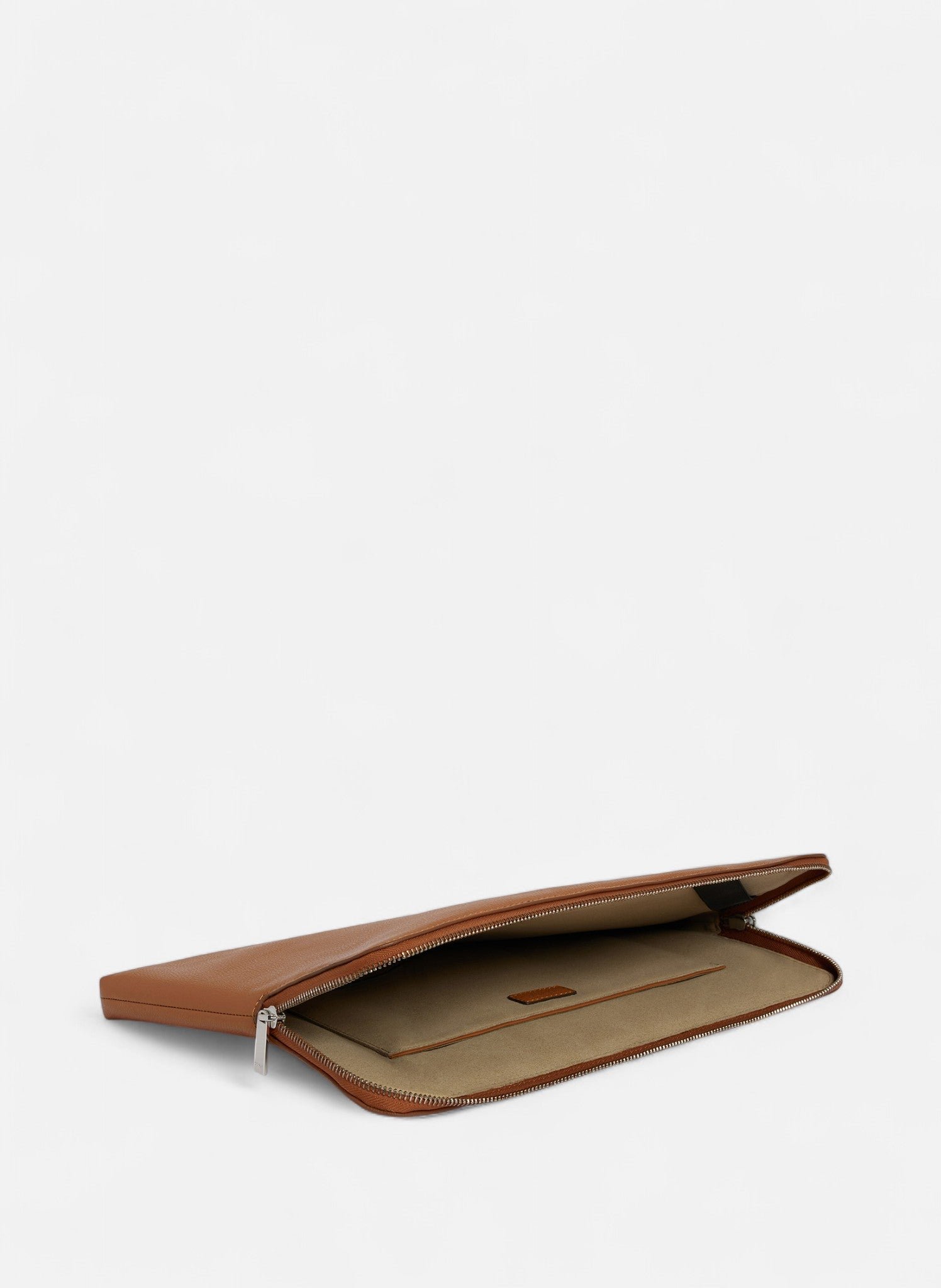 Pochette ordinateur 14" en cuir grainé LE TANNEUR Marron