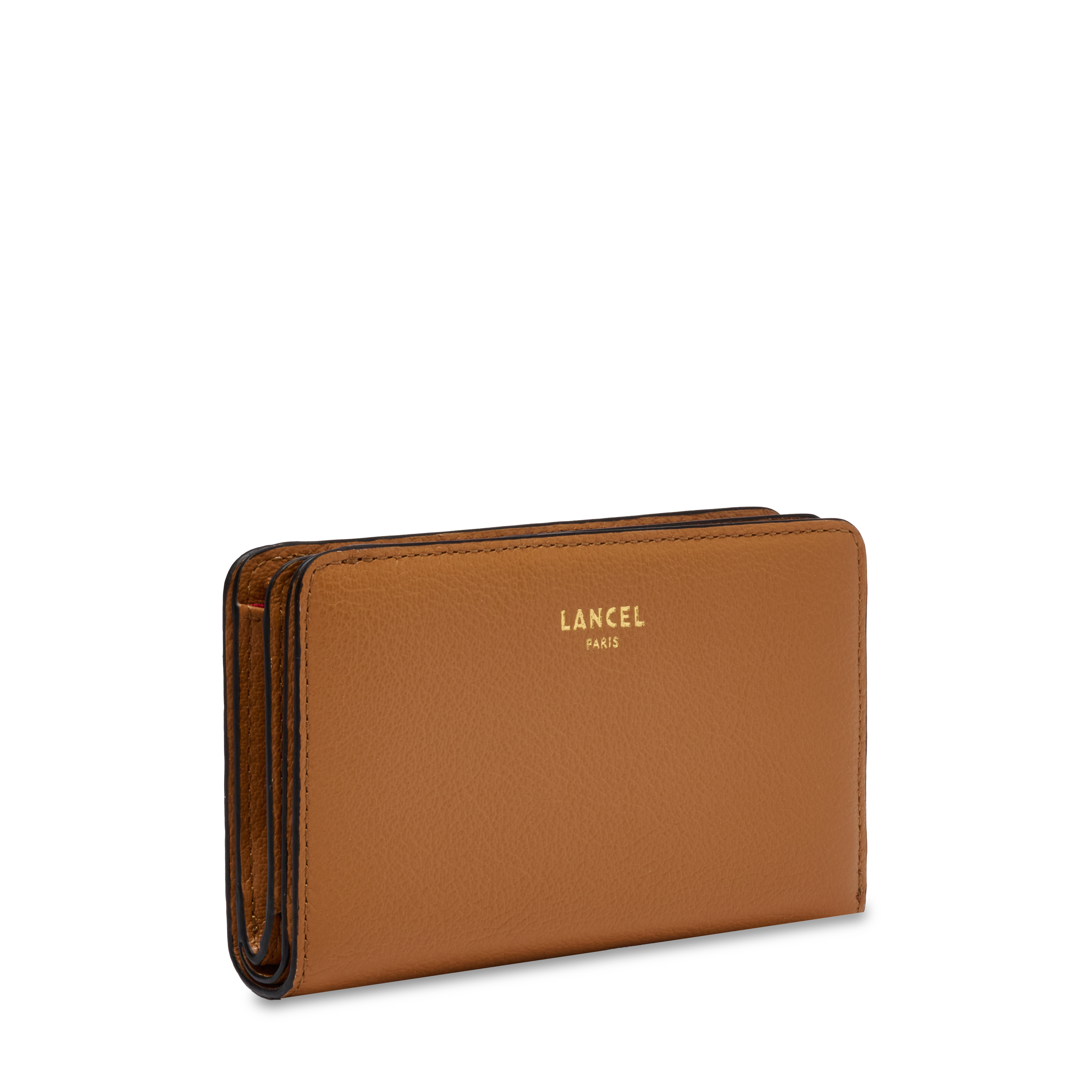 Portefeuille rectangulaire zippé bcbg de lancel en cuir LANCEL Marron