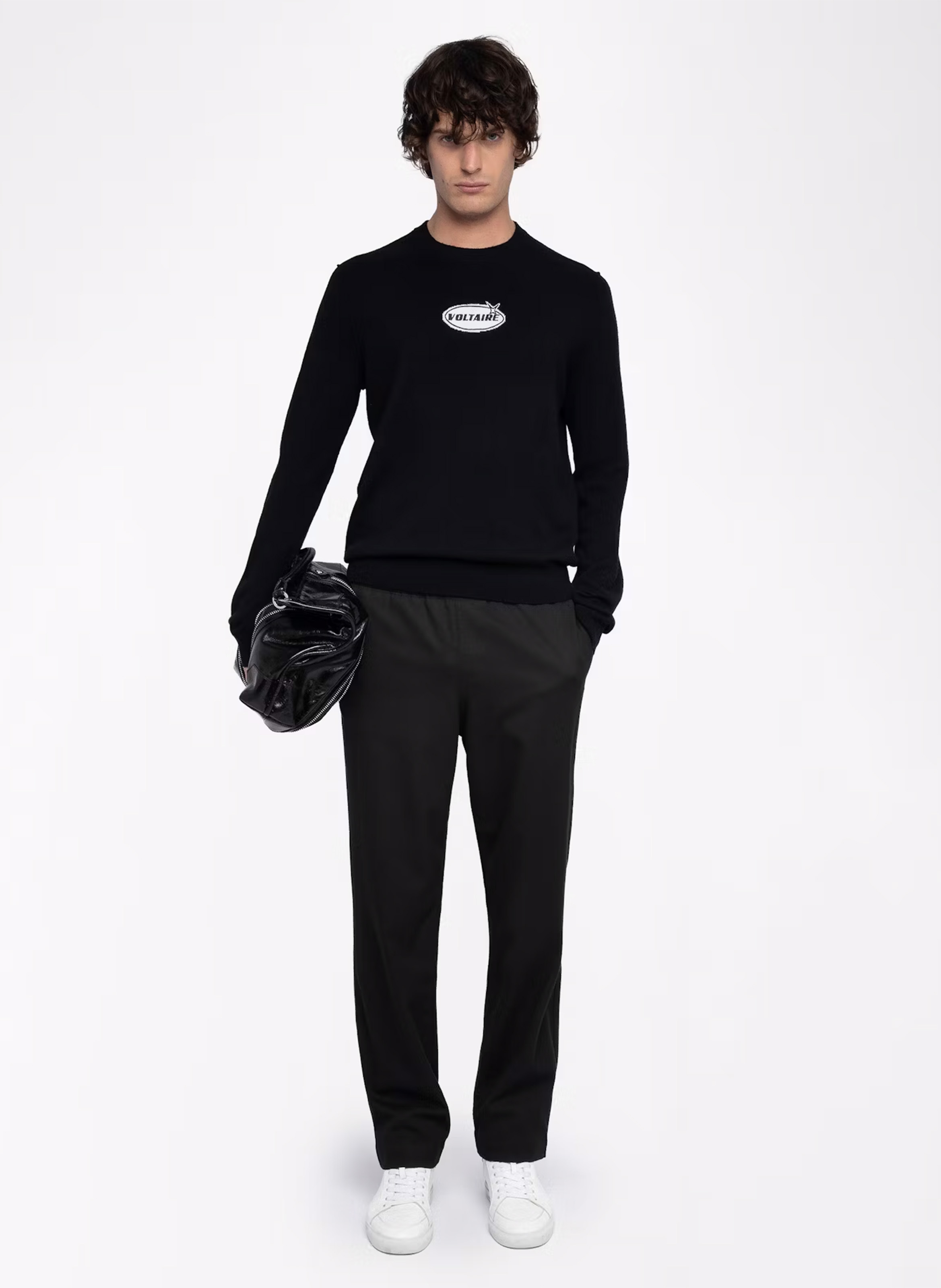 Pull droit col rond en laine et cachemire kennedy ZADIG&VOLTAIRE Noir