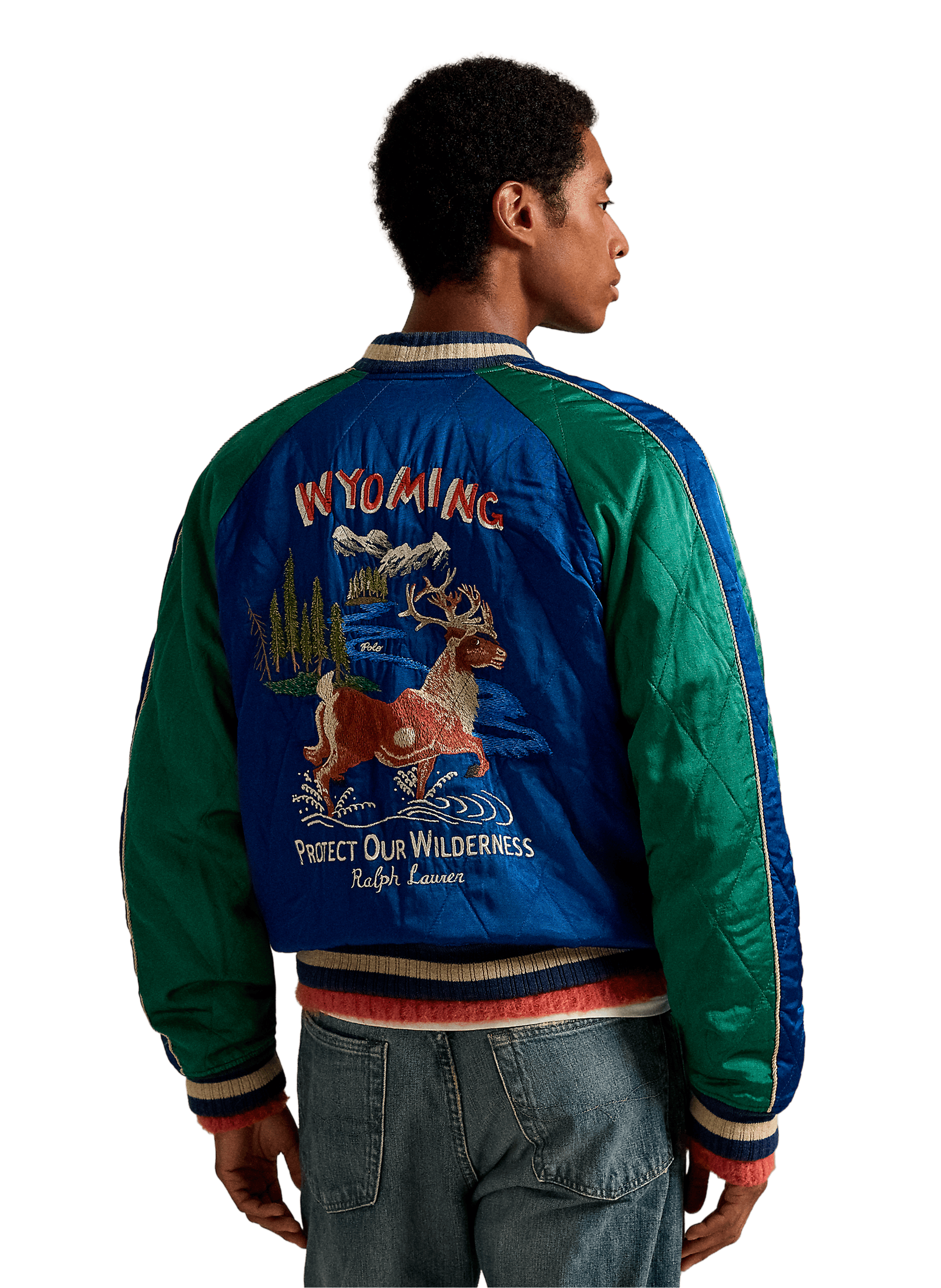 Blouson brodé POLO RALPH LAUREN Bleu