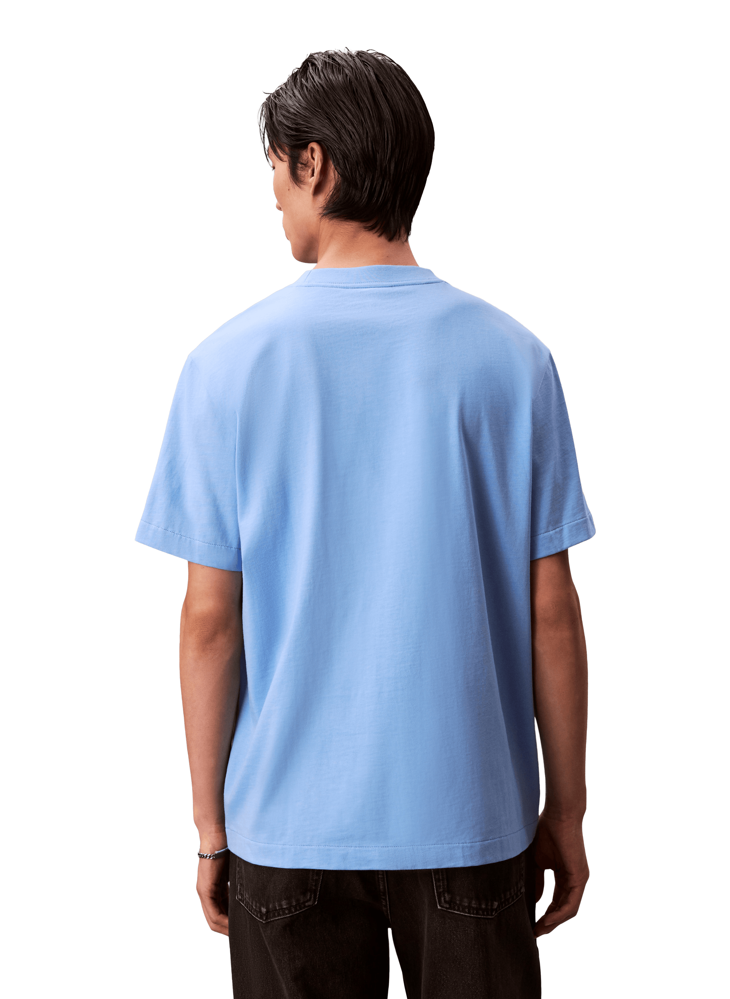 T-shirt à col rond en coton CALVIN KLEIN Bleu