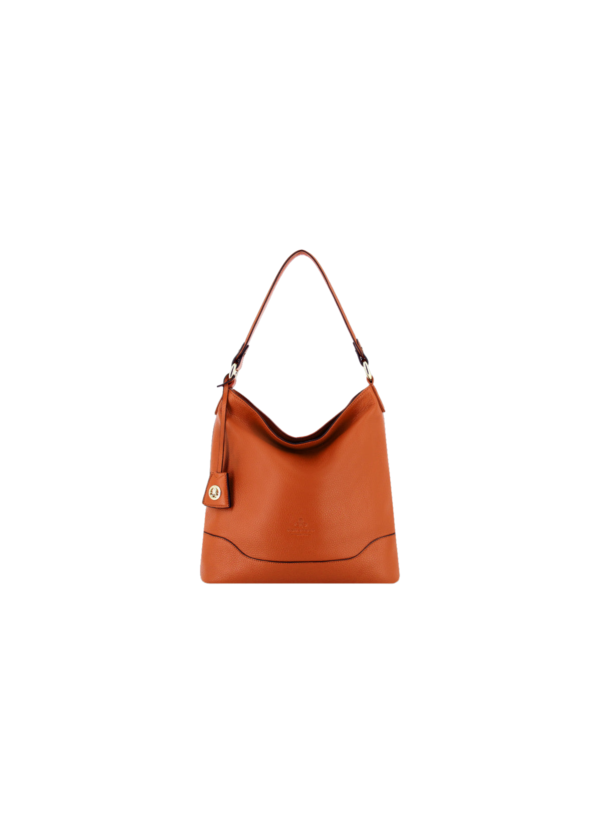 110 Magnet | Sac porté croisé en cuir de veau grainé POURCHET Orange