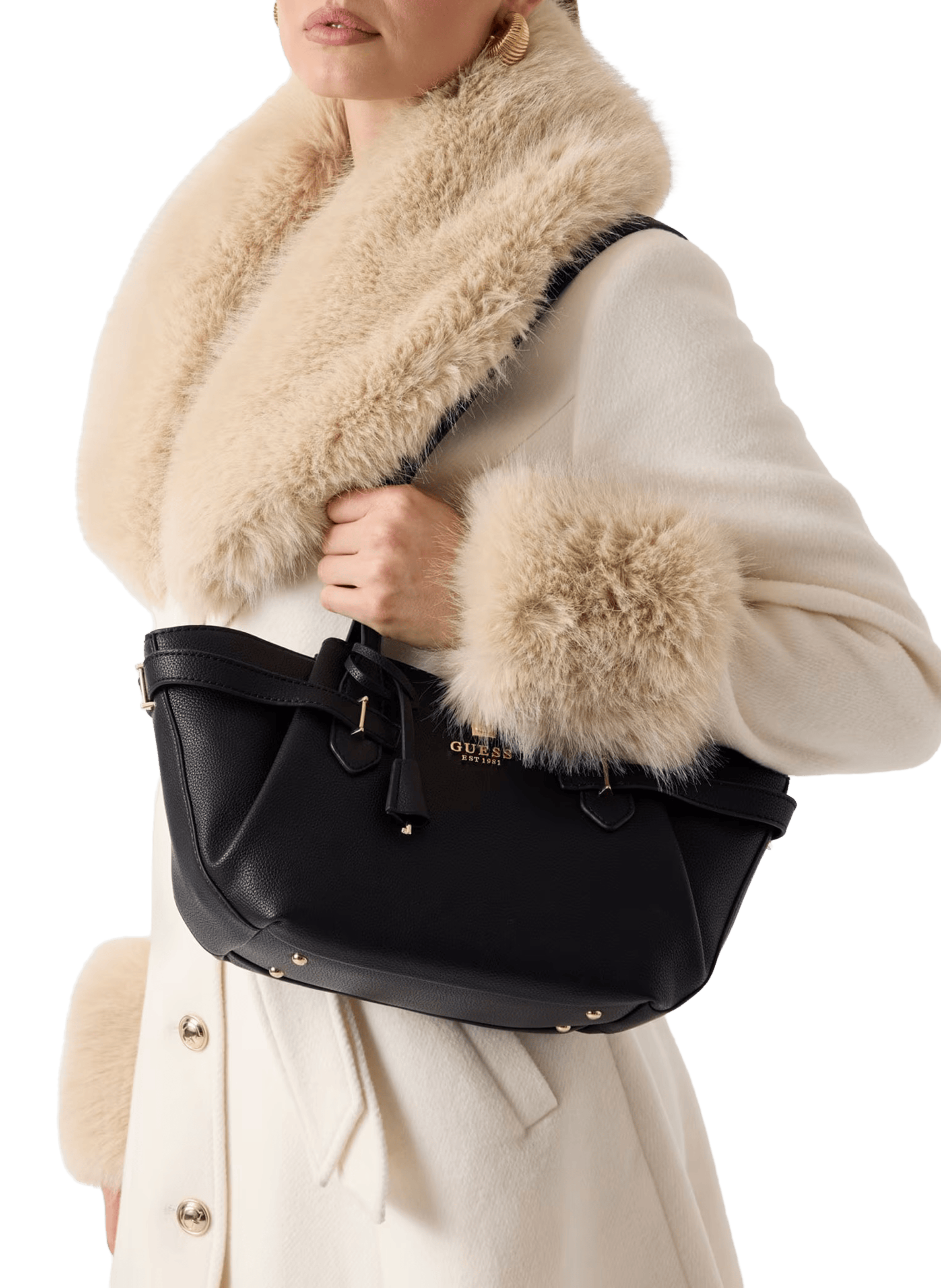 Shoulder bag with leather effect GUESS Black