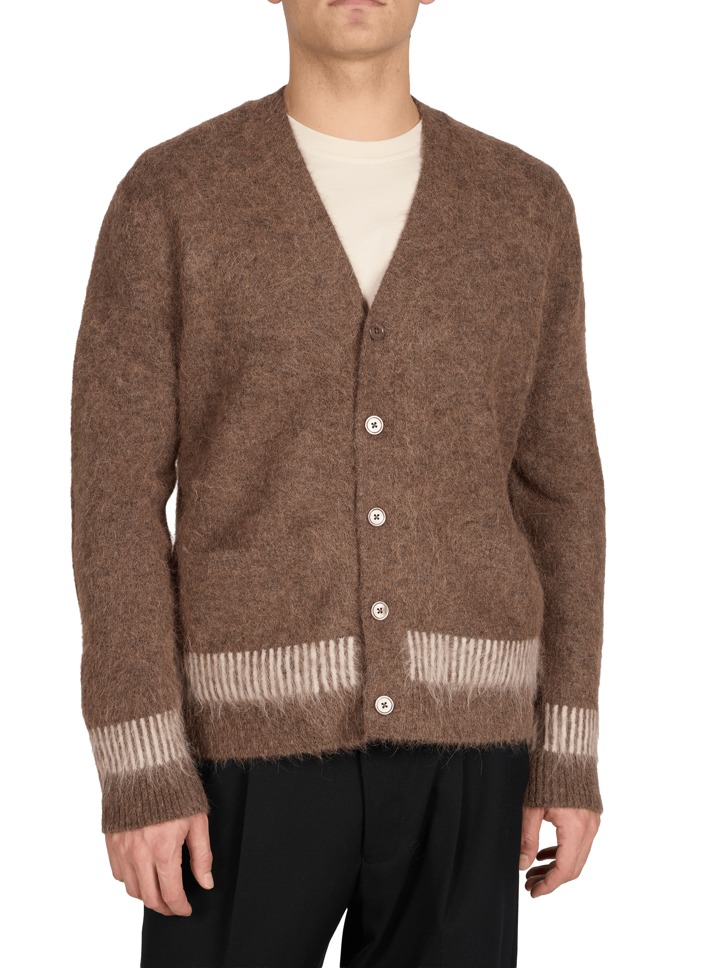 V-neck alpaca blend cardigan NN.07 Brown