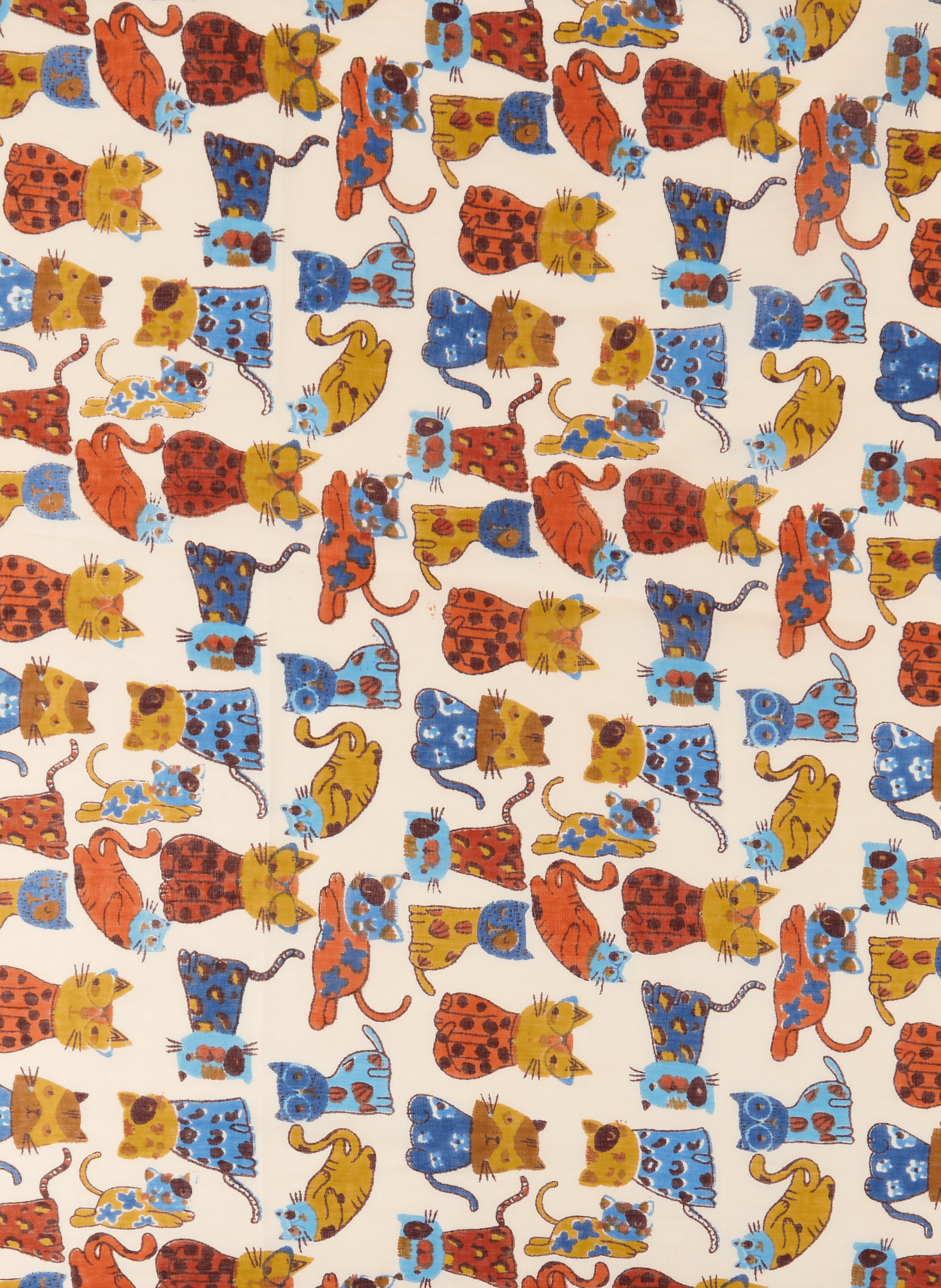 Stole Wise Cats in cotton AU PRINTEMPS PARIS Multicolour