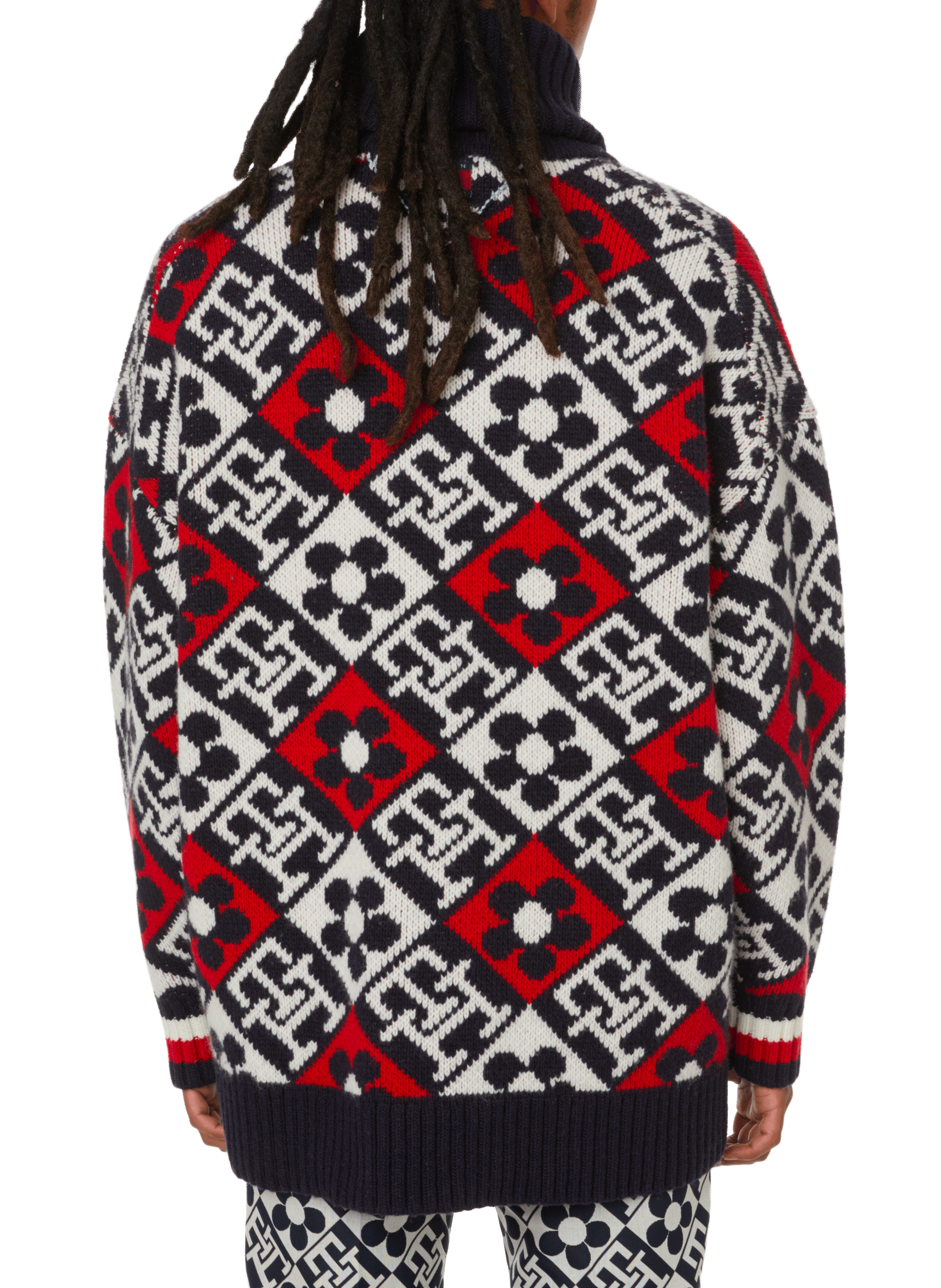 Pull jacquard en laine x Richard Quinn TOMMY HILFIGER Bleu