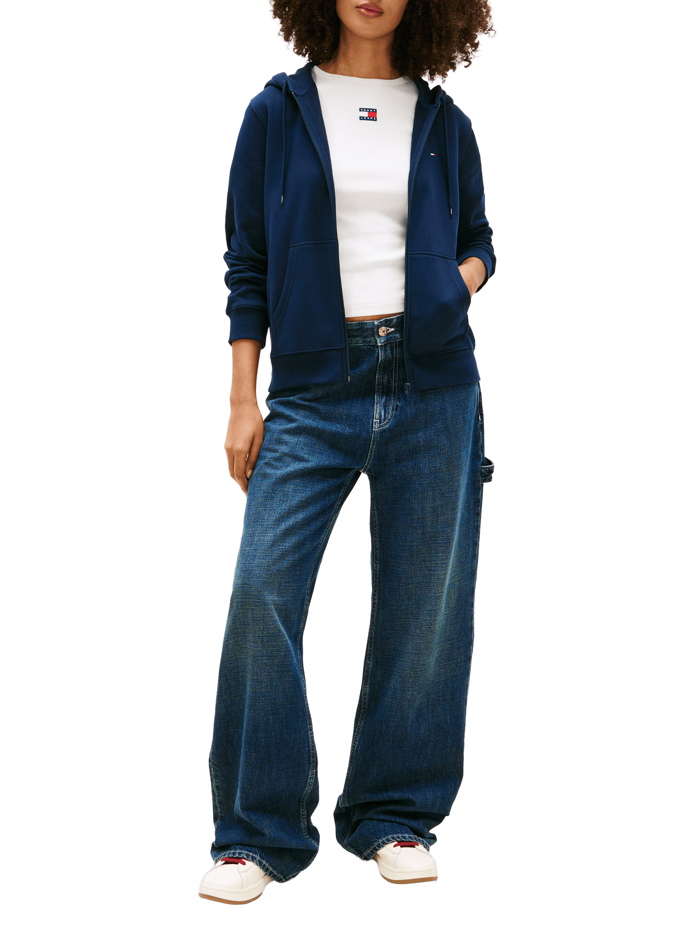 Hoodie à capuche en coton mélangé TOMMY HILFIGER Bleu