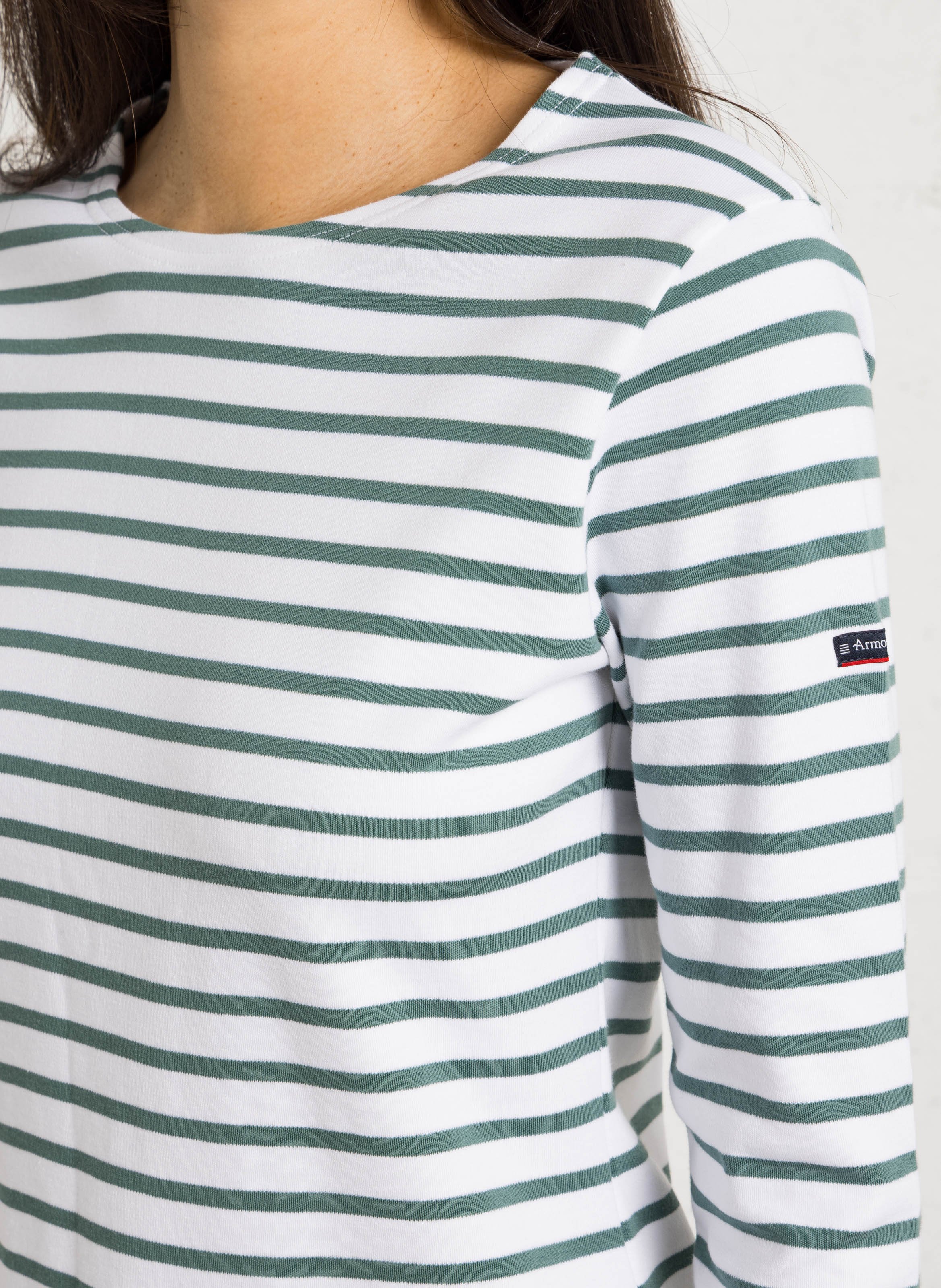 Marinière col rond en coton ARMOR-LUX Blanc