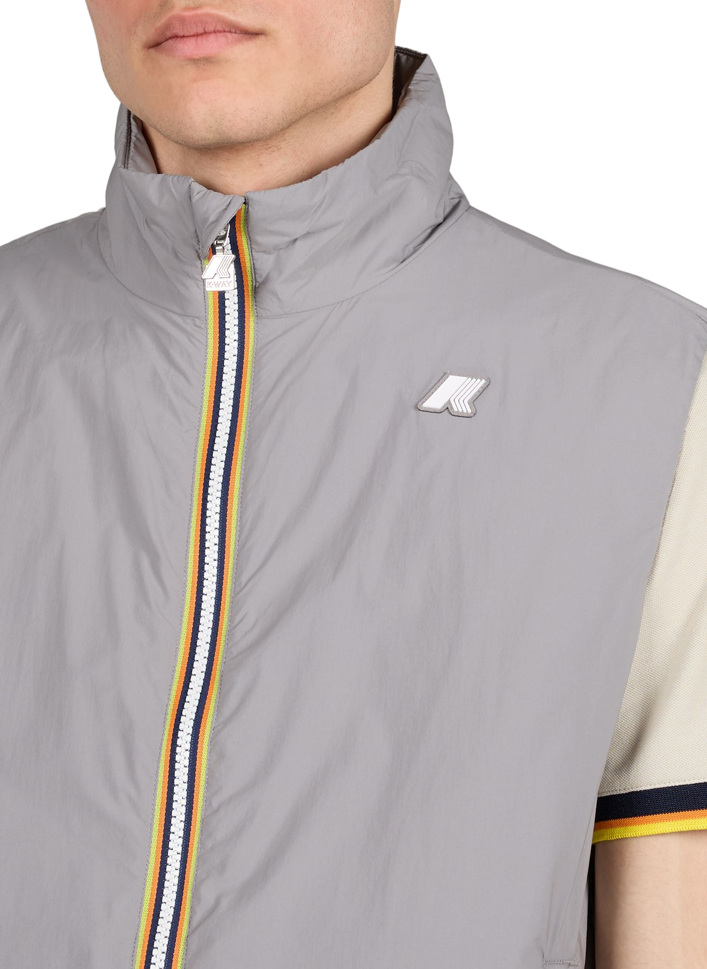 Veste sans manche à logo K-WAY Gris