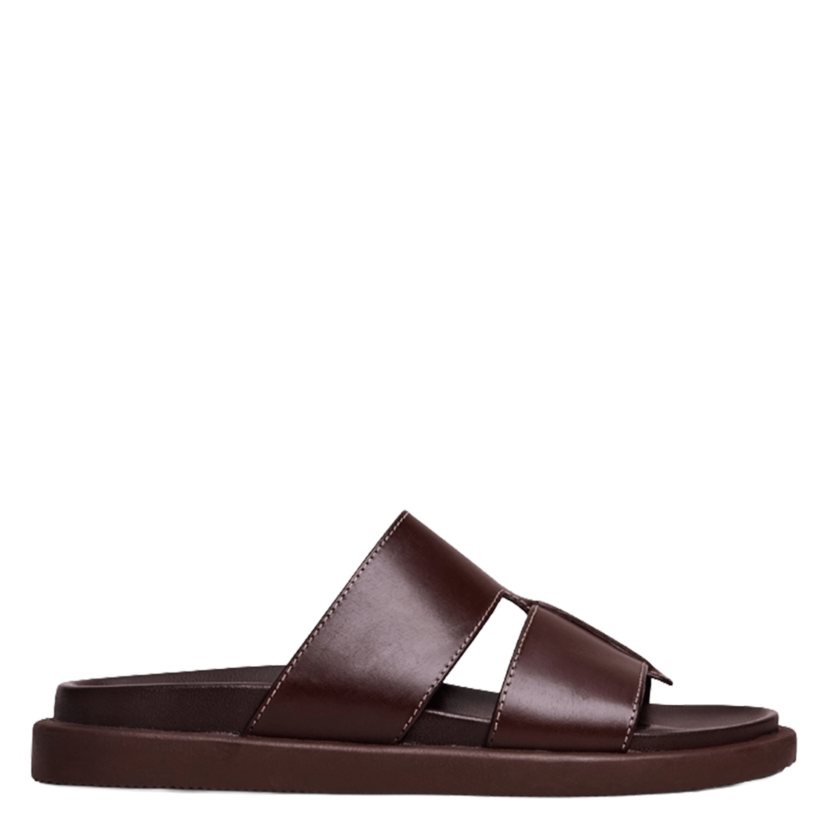 Mules compensées en cuir westminster JONAK Marron