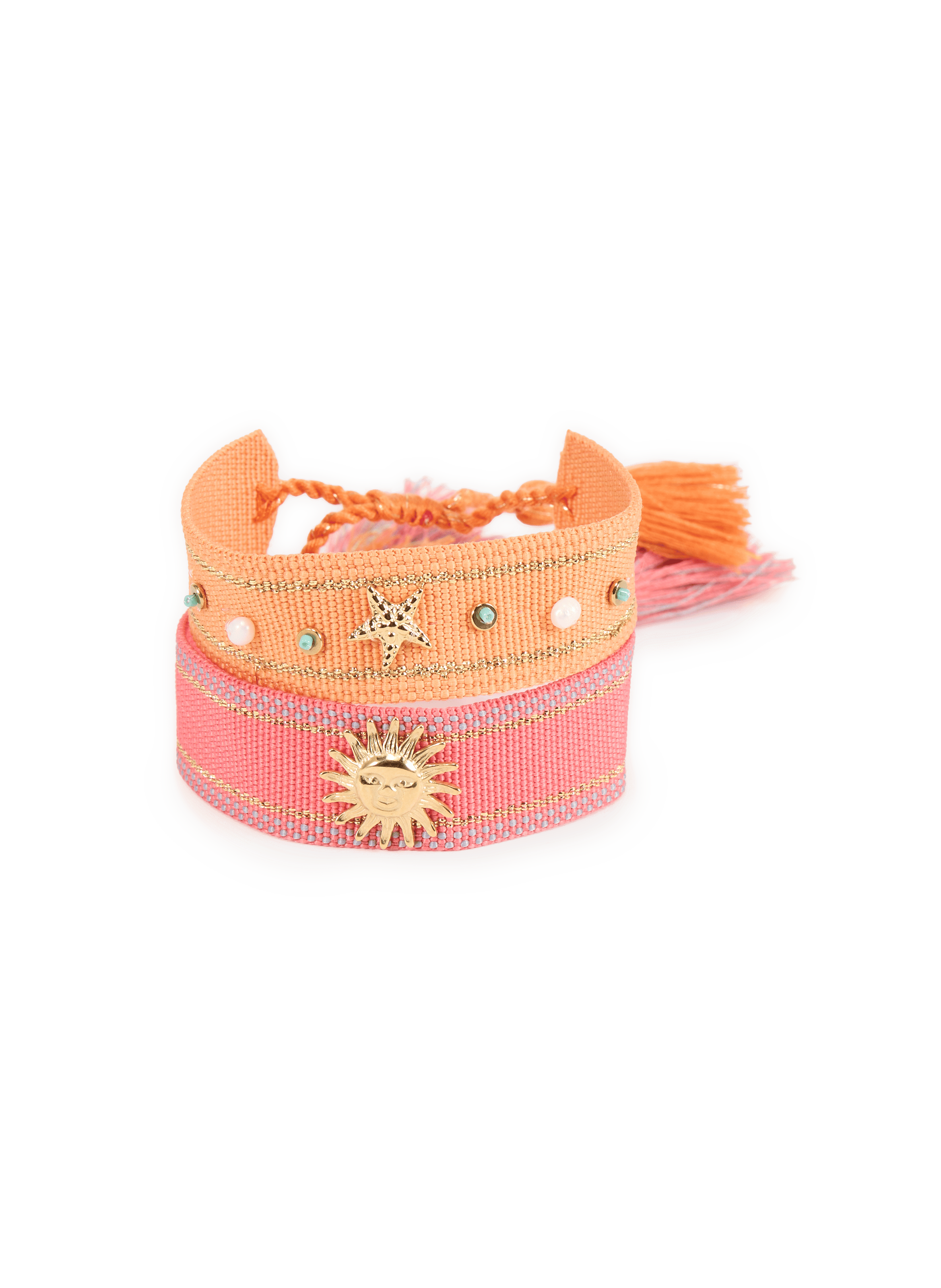 Lot de deux bracelets en tissu AU PRINTEMPS PARIS Rose