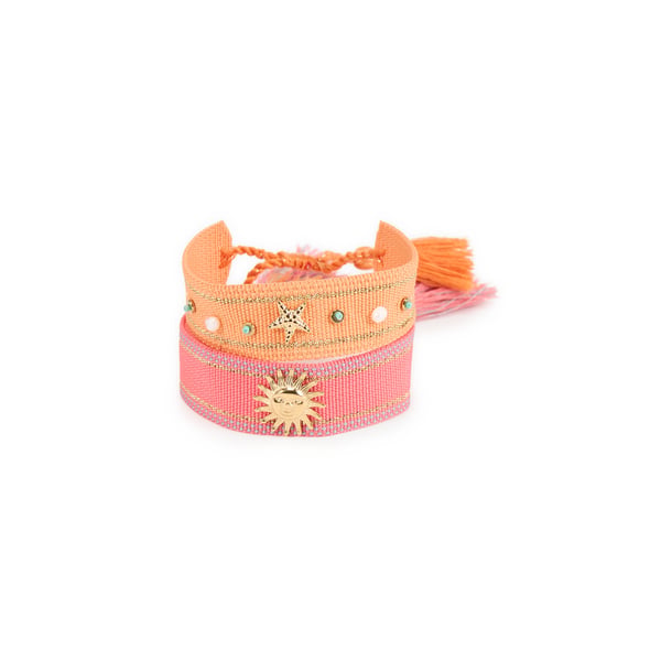 Lot de deux bracelets en tissu Lot de deux bracelets en tissu