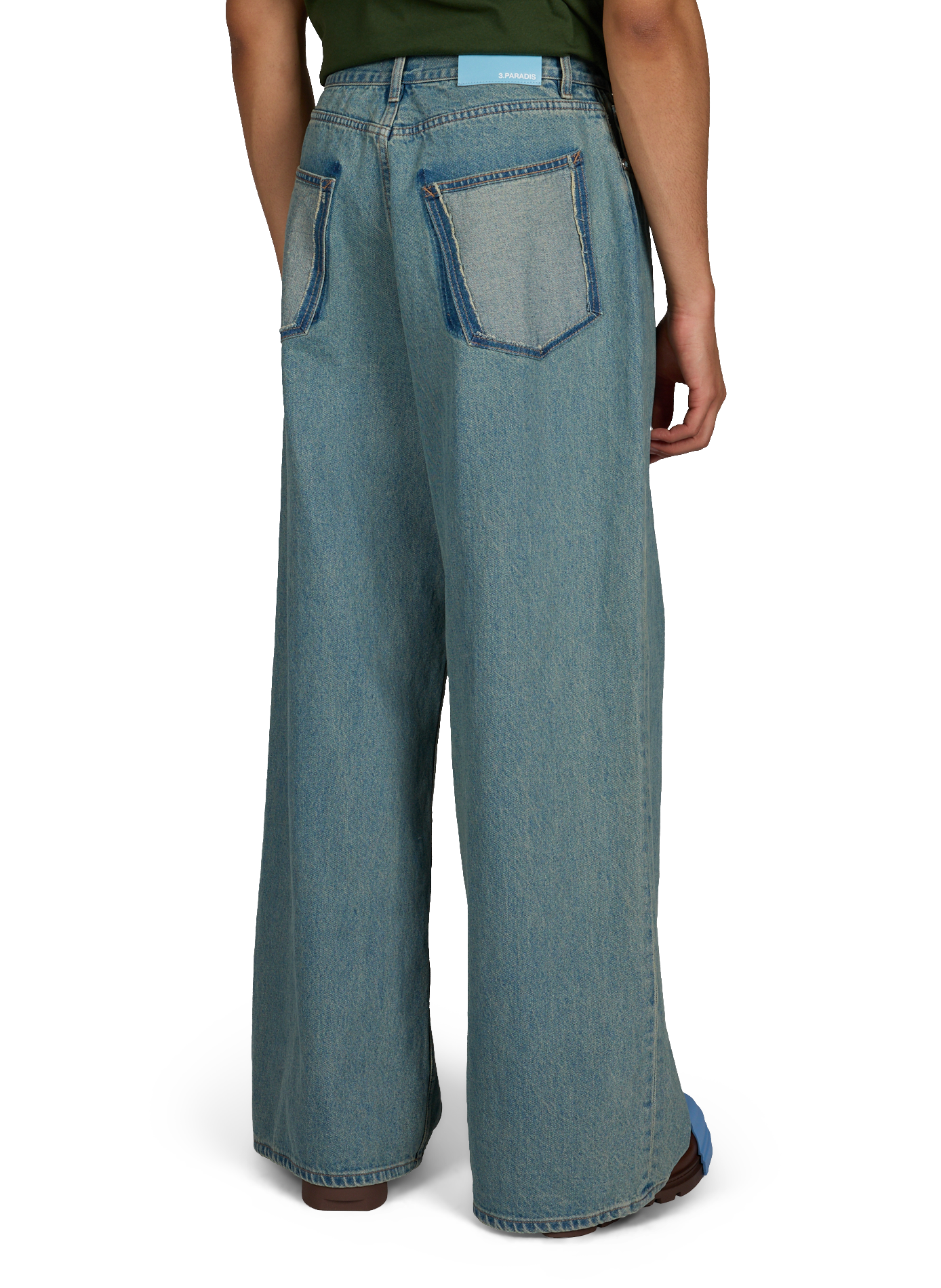 Wijde jeans van gewassen katoen 3 PARADIS Blauw