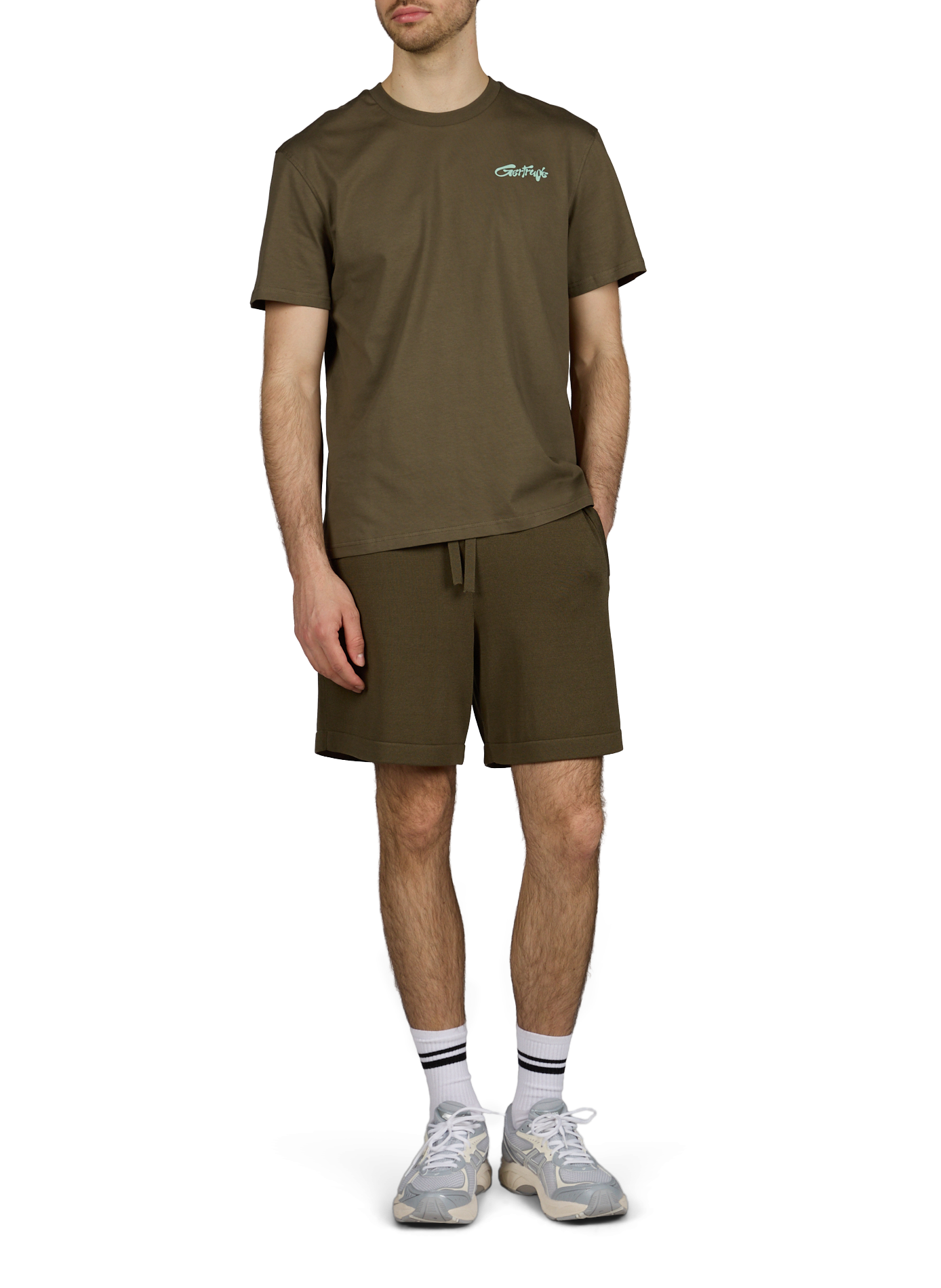 T-shirt imprimé Leonce en coton GERTRUDE ET GASTON Kaki