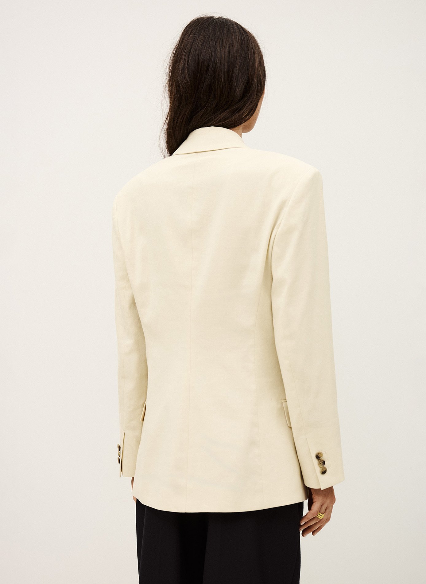 Veste col tailleur en lin mélangé clay BA&SH Beige