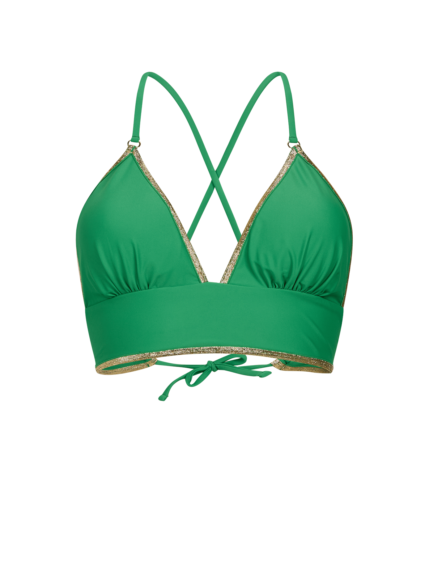 Amber bikini top with shiny trim LA NOUVELLE Green