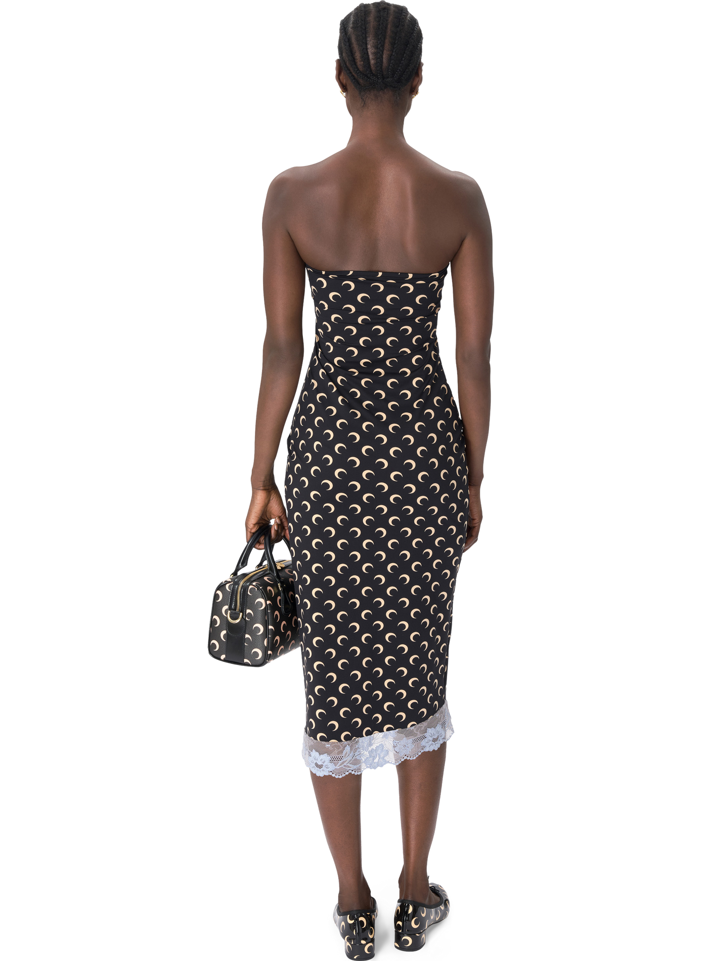 Recycled moon jersey bustier dress MARINE SERRE Black