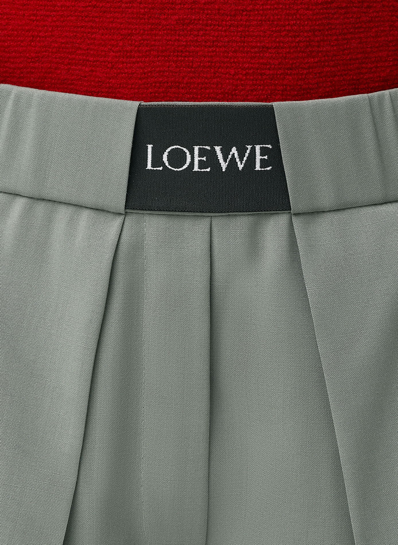 Pantalon élastiqué en laine LOEWE Vert