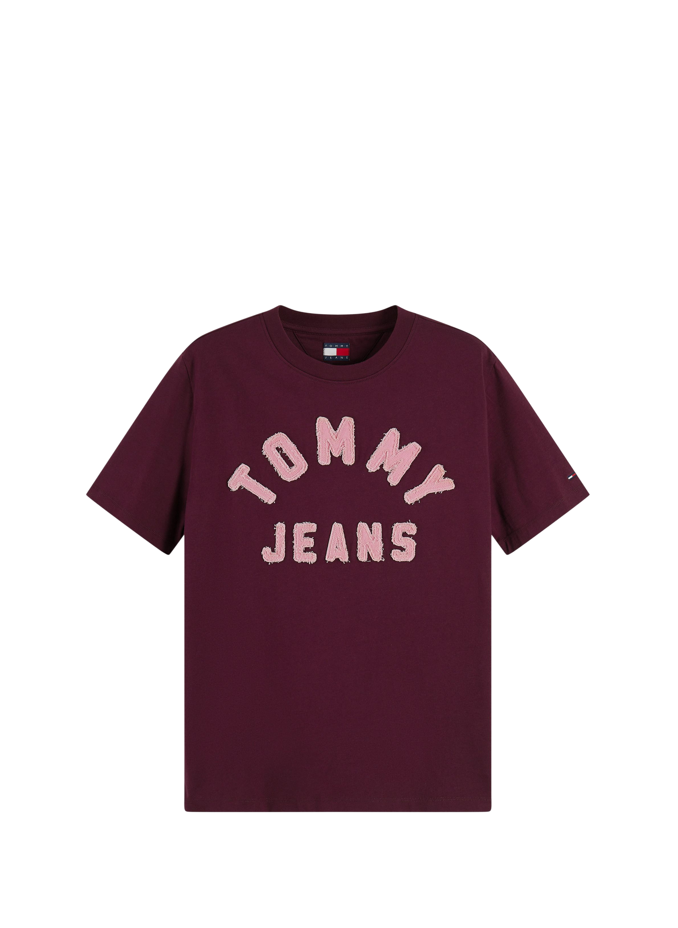 Bedrucktes gerades Baumwoll-T-Shirt TOMMY HILFIGER Rot