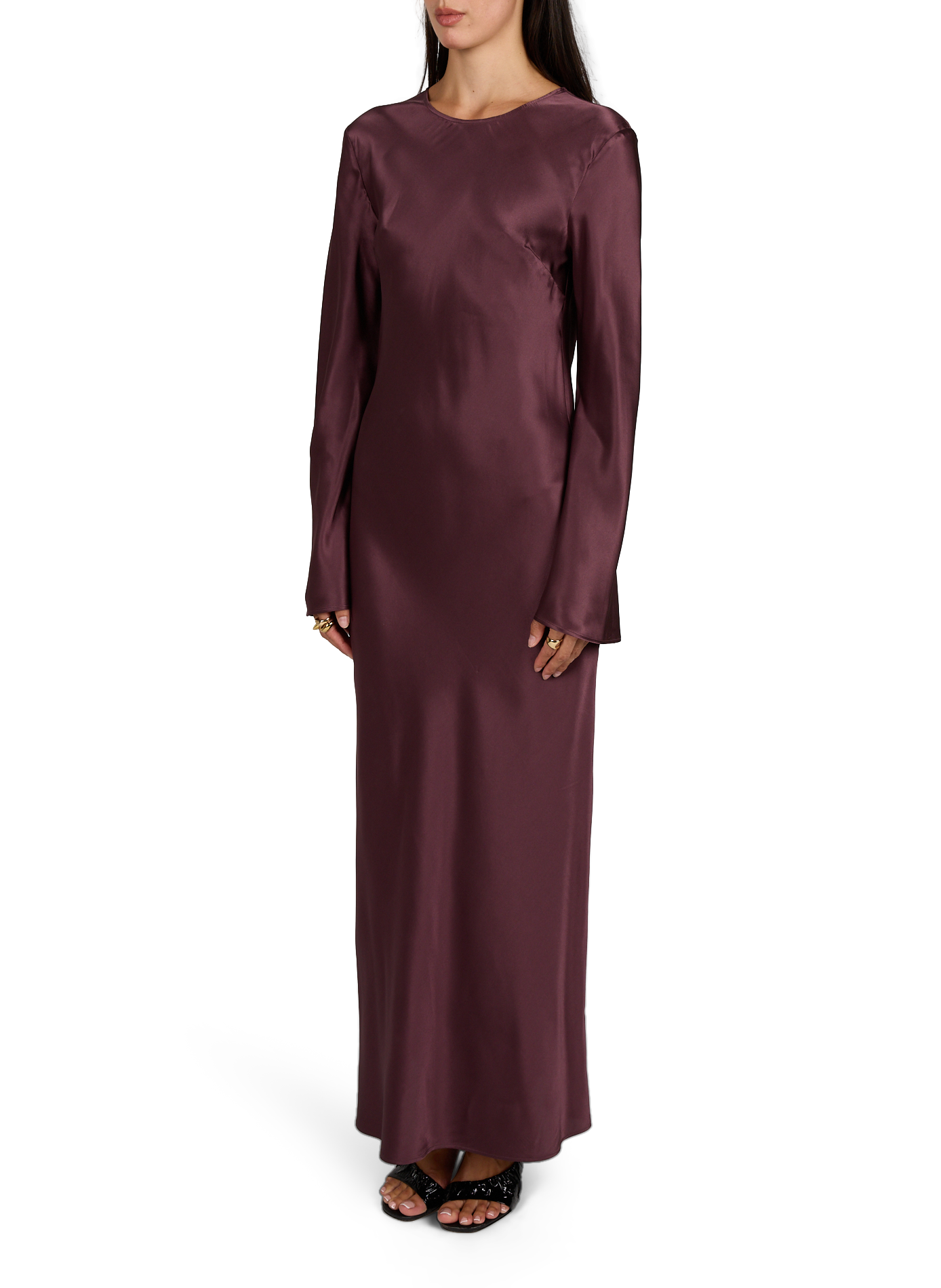 Robe longue Parisa à manches évasées en soie BY MALENE BIRGER Rouge