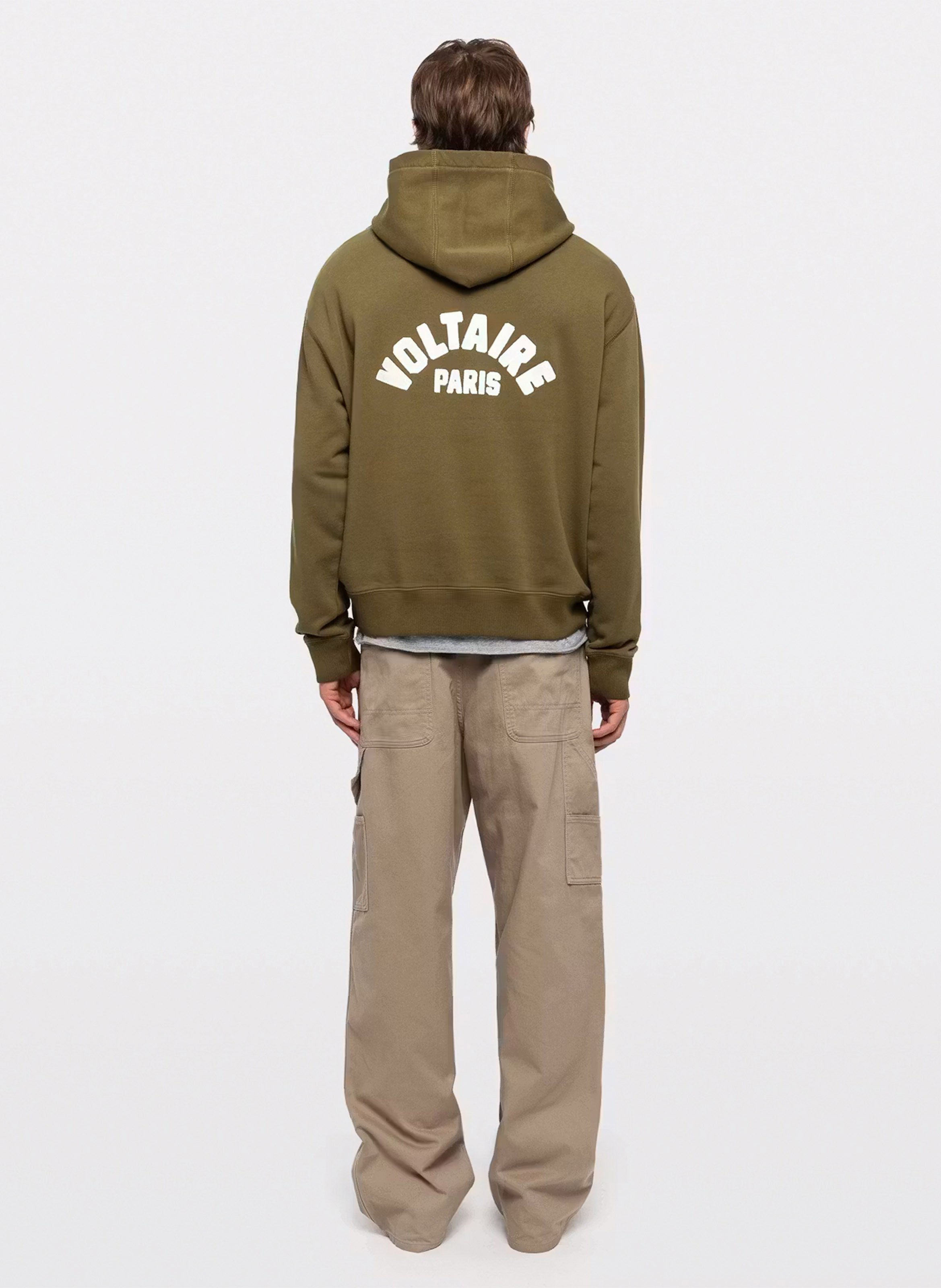 Sweat à capuche droit en coton recyclé sacha ZADIG&VOLTAIRE Vert